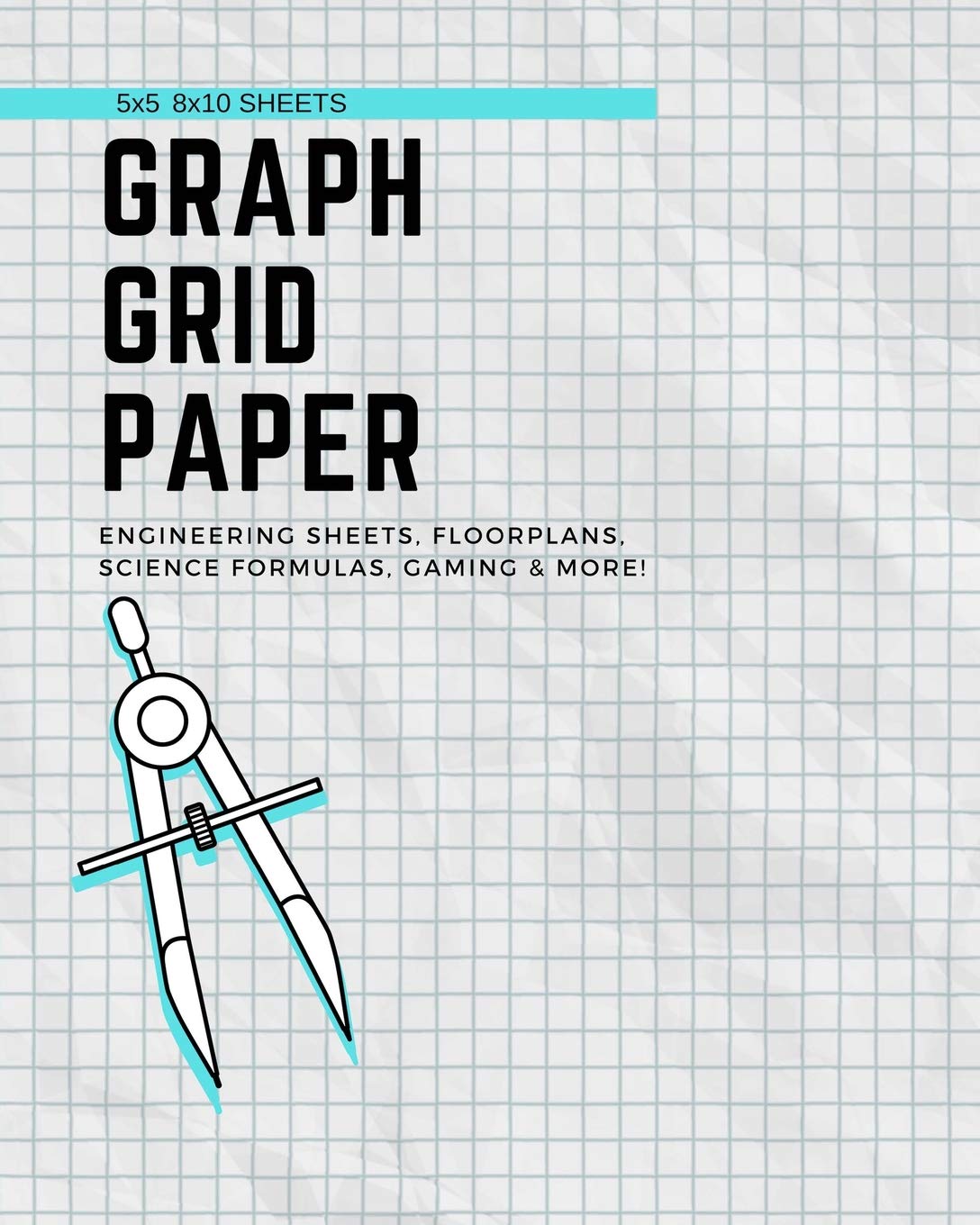 5x5 8x10 Sheets Graph Grid Paper: Book for Engineering Sheets, Floorplans, Science Formulas, Gaming & More!,Used