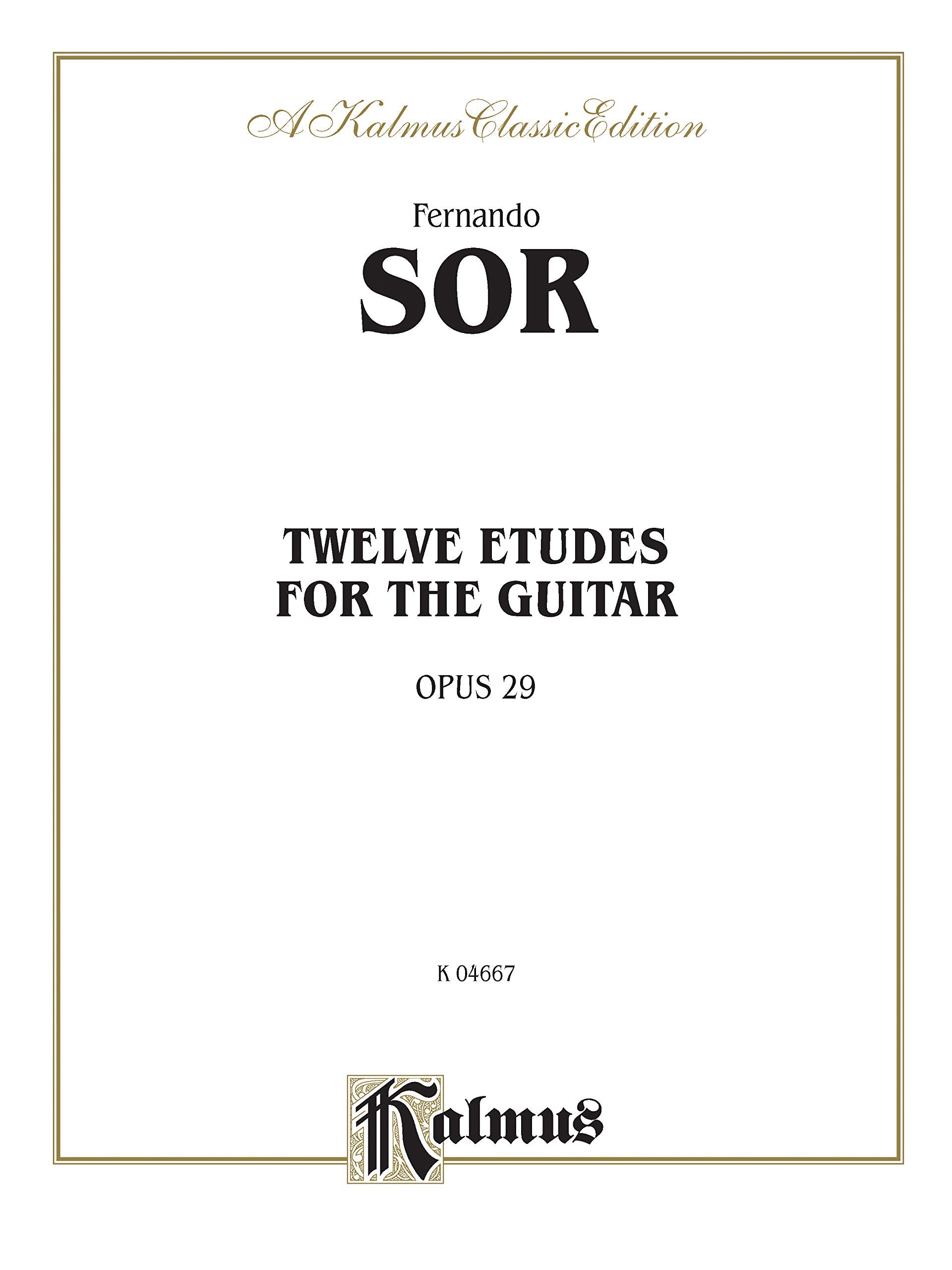 Twelve Etudes for the Guitar, Op. 29 (Kalmus Edition),Used