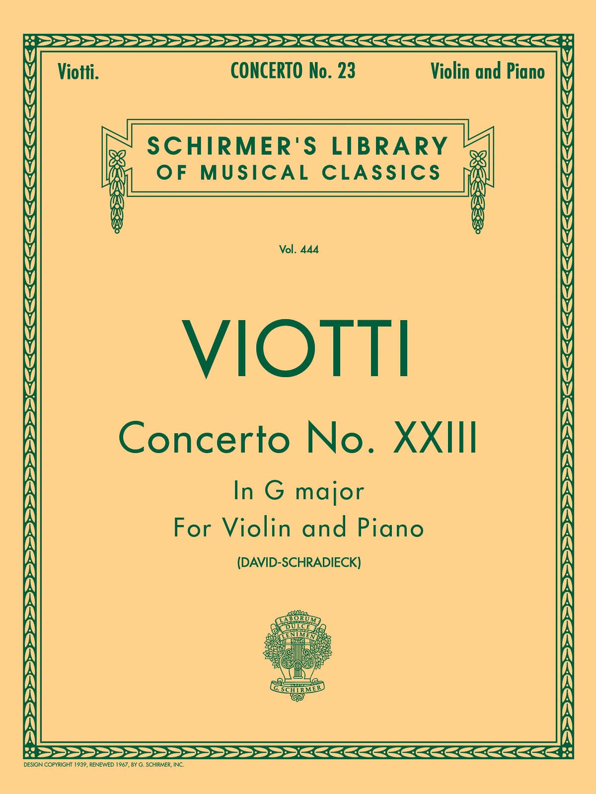 Concerto No. 23 in G Major: For Violin and Piano,New