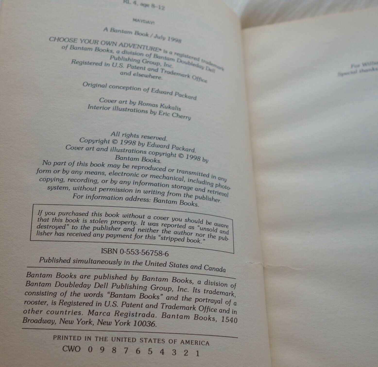 Mayday! (Choose Your Own Adventure No. 184),Used