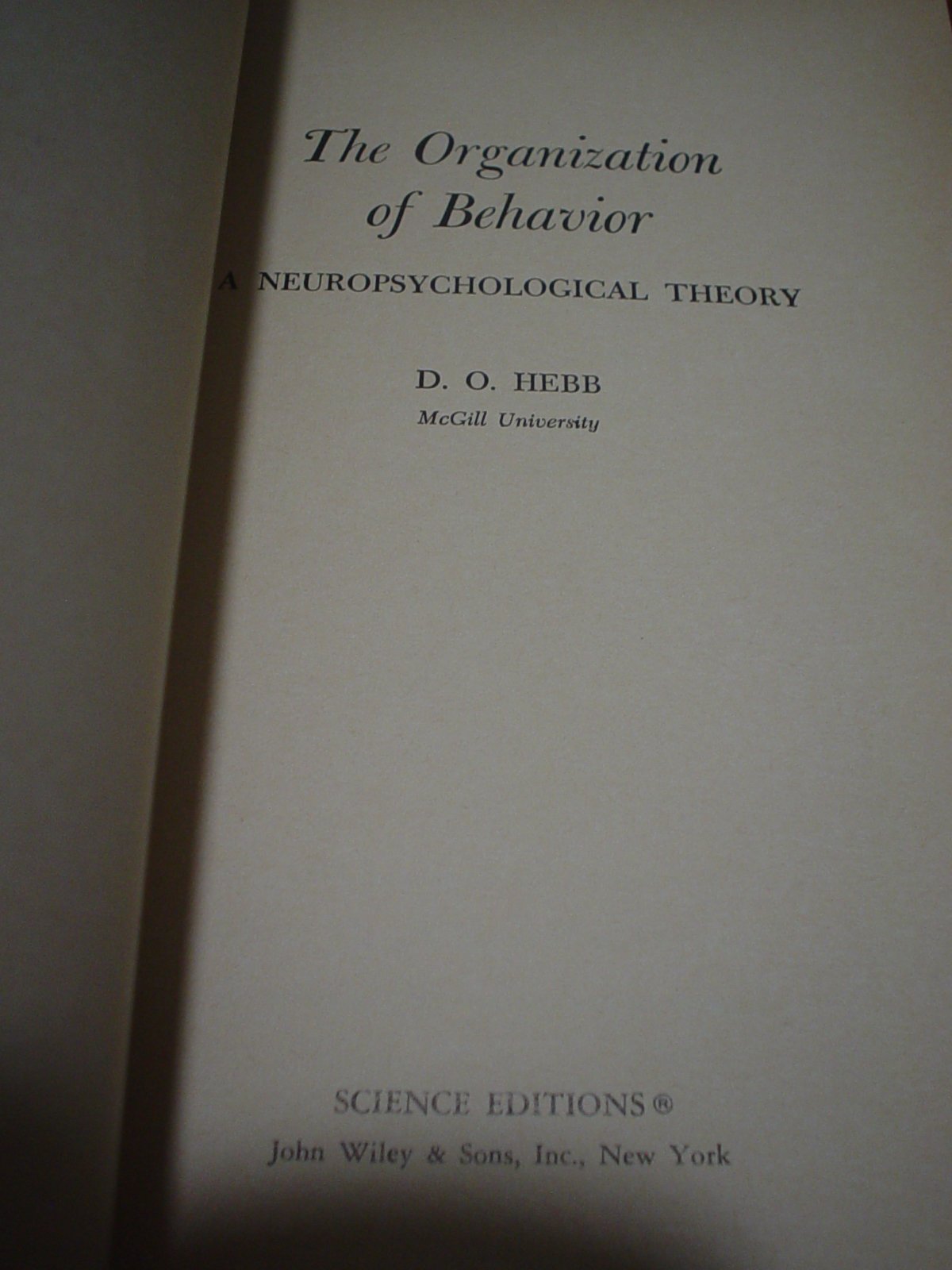 The Organization of Behavior,Used