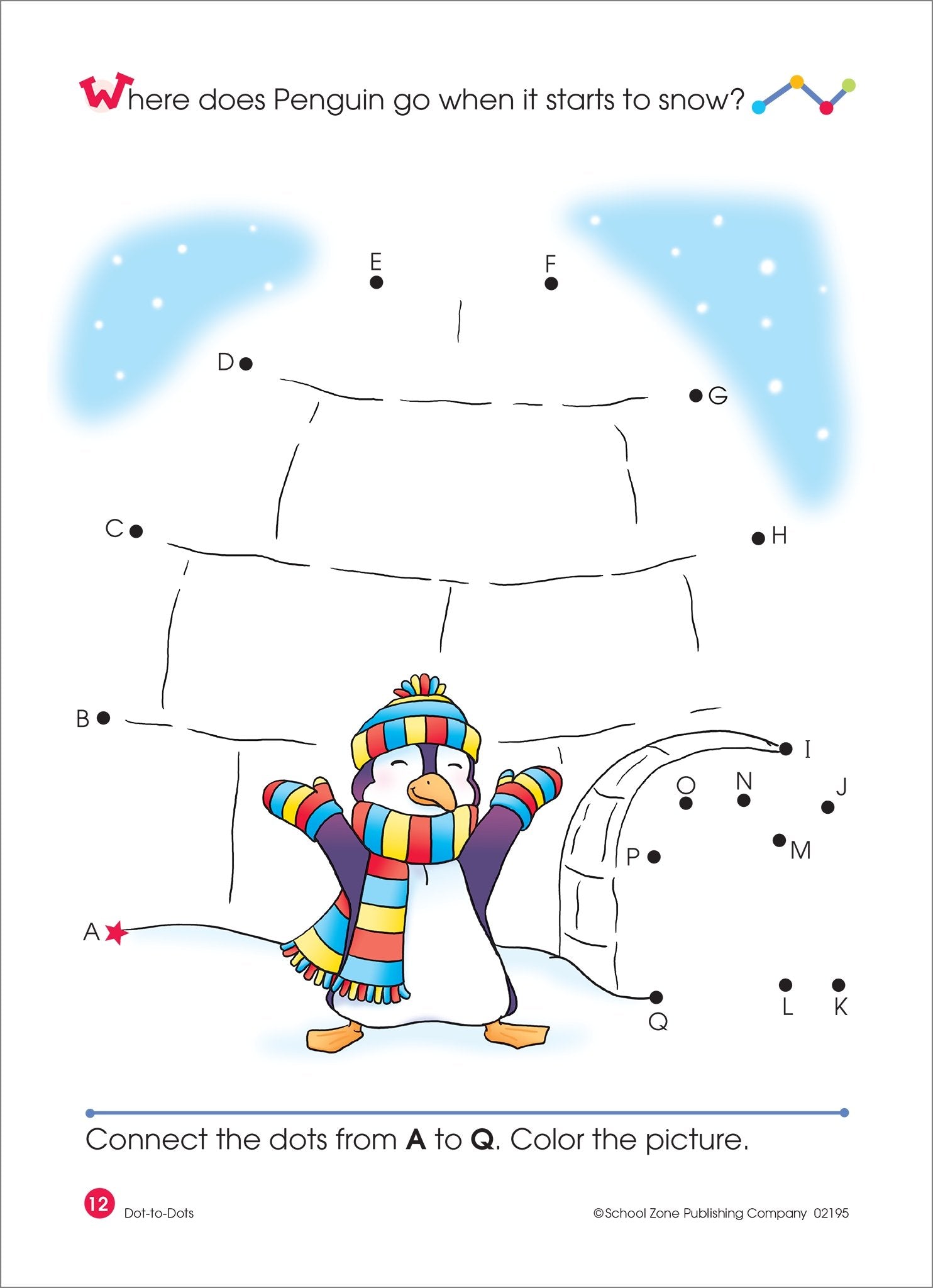 School Zone Dottodots Alphabet Workbook 32 Pages, Ages 4 To 6, Preschool, Kindergarten, Connect The Dots, Letter Puzzles, ,Used
