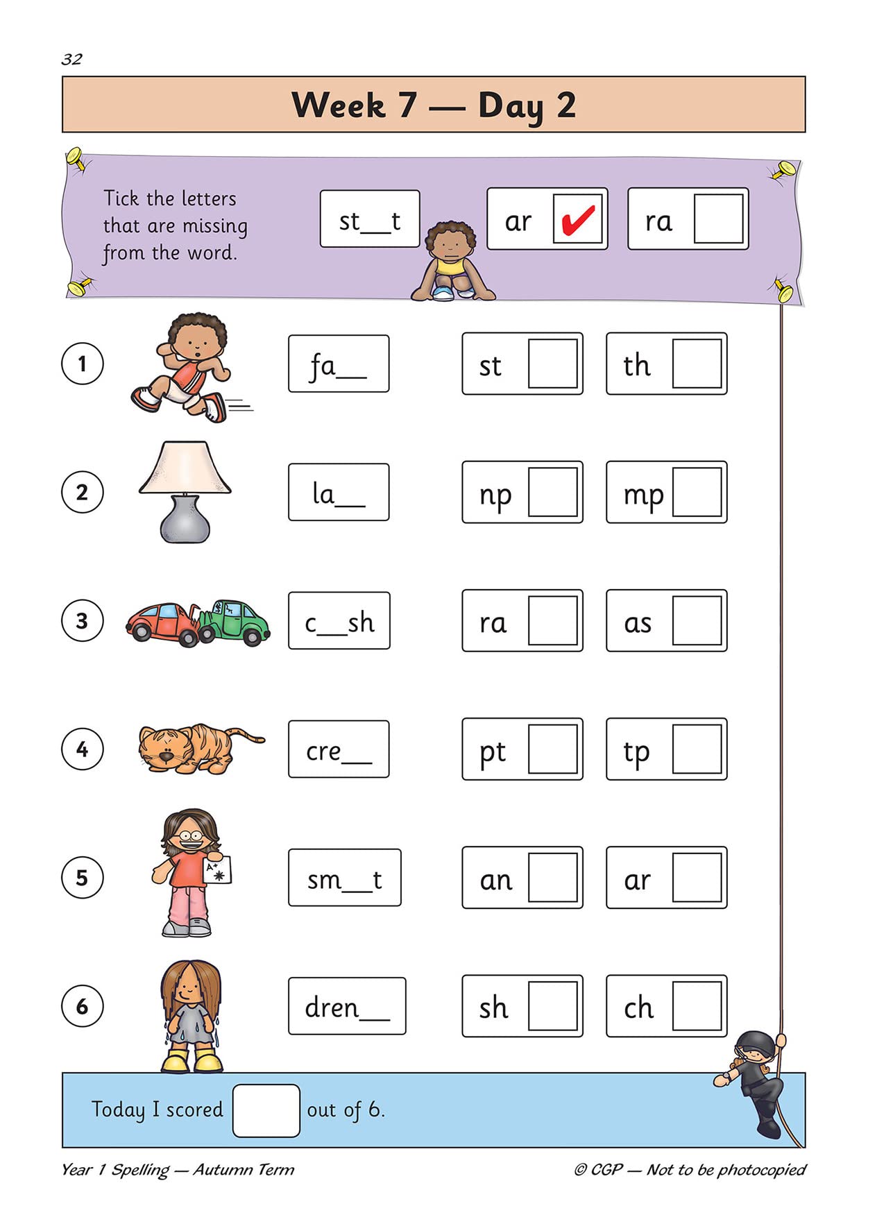 New KS1 Spelling Daily Practice Book: Year 1 Autumn Term (CGP KS1 English),Used