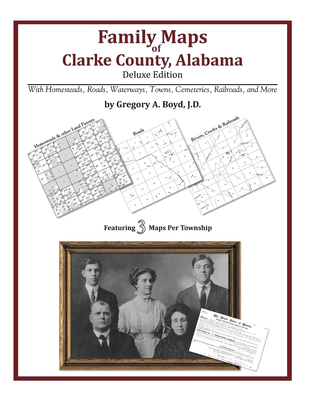 Family Maps of Clarke County, Alabama, Deluxe Edition,Used