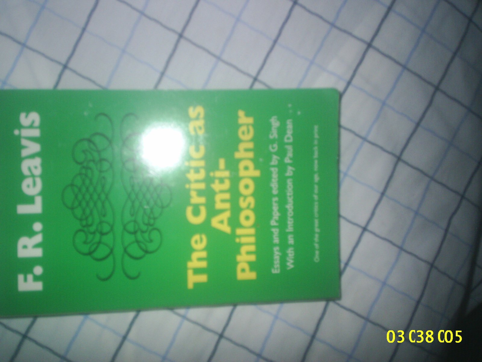 The Critic as AntiPhilosopher (Leavis),Used