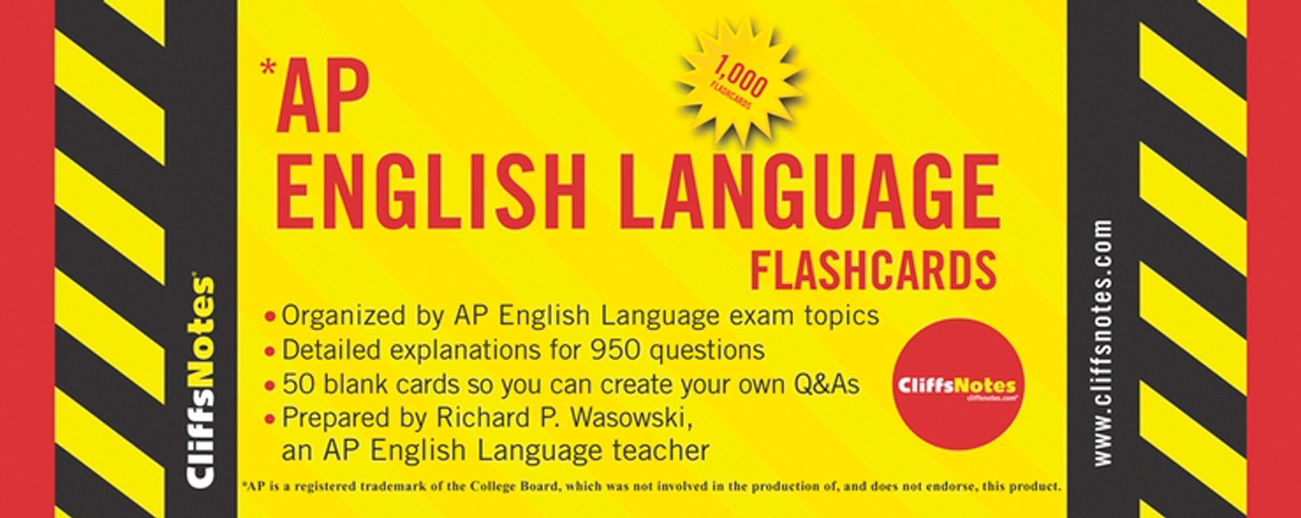 CliffsNotes AP English Language Flashcards (CliffsNotes (Paperback)),Used