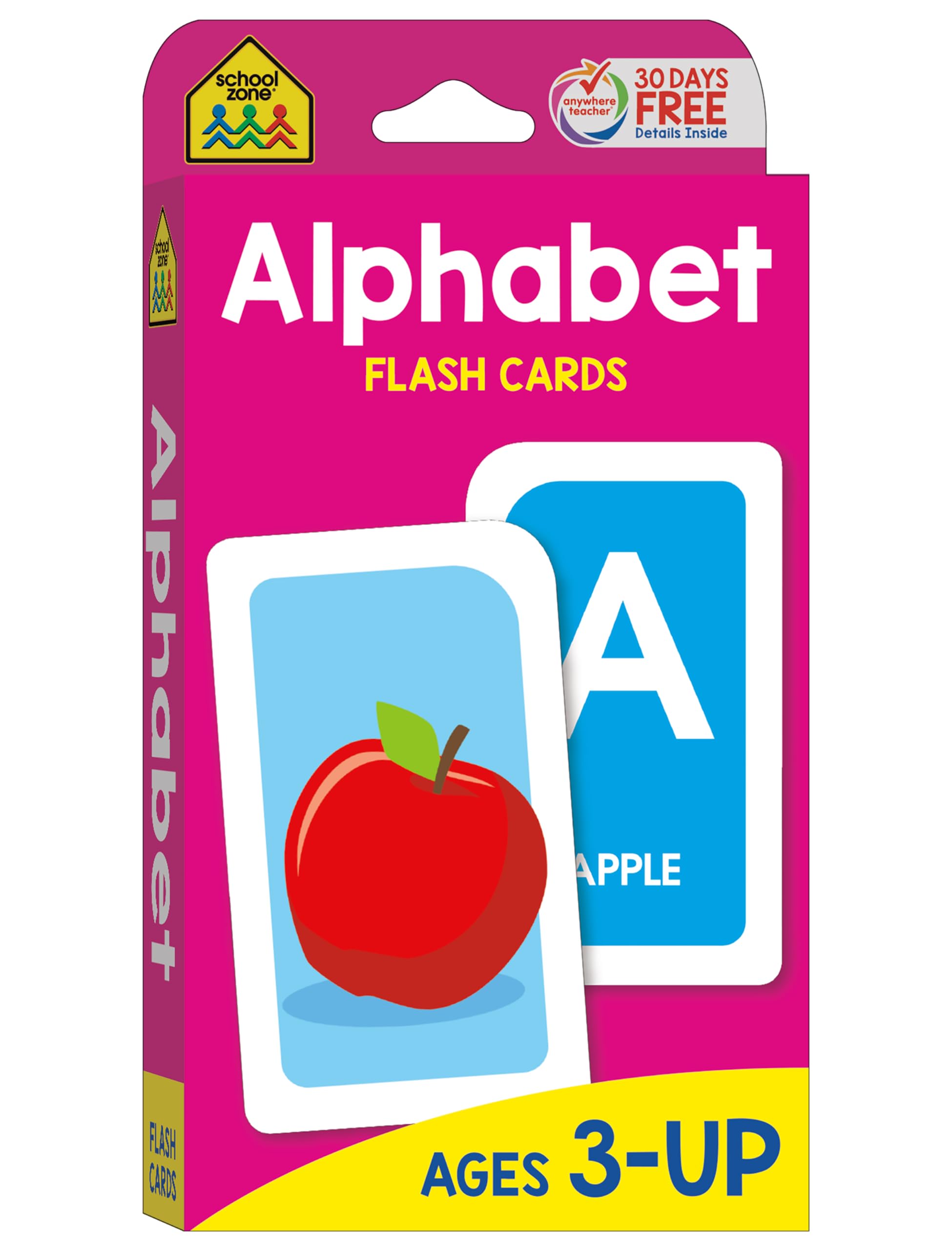 School Zone Alphabet Flash Cards: 56 Cards, Toddler, Preschool, Learn The Abc'S, Letters, Phonics, Colorful & Fun Learning, Ages,Used