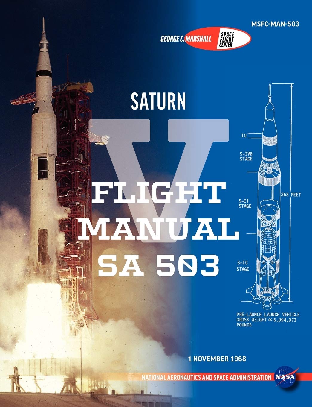 Saturn V Flight Manual Sa 503,Used