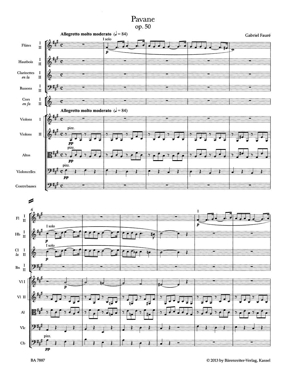 Faur: Pavane, N 100a, Op. 50 (Full Score),Used