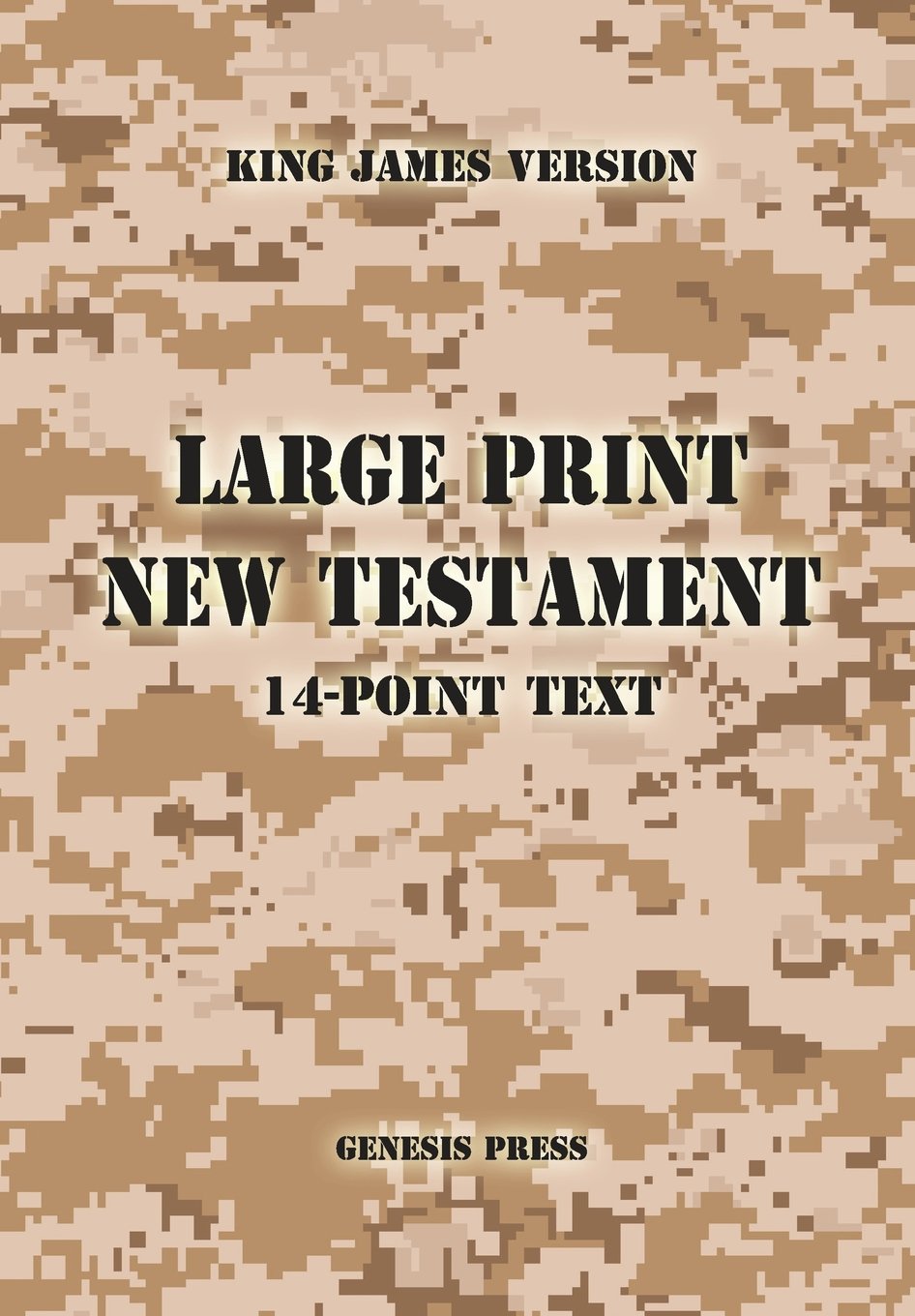 Large Print New Testament, 14point text, Desert Camo, KJV: Twocolumn format,Used