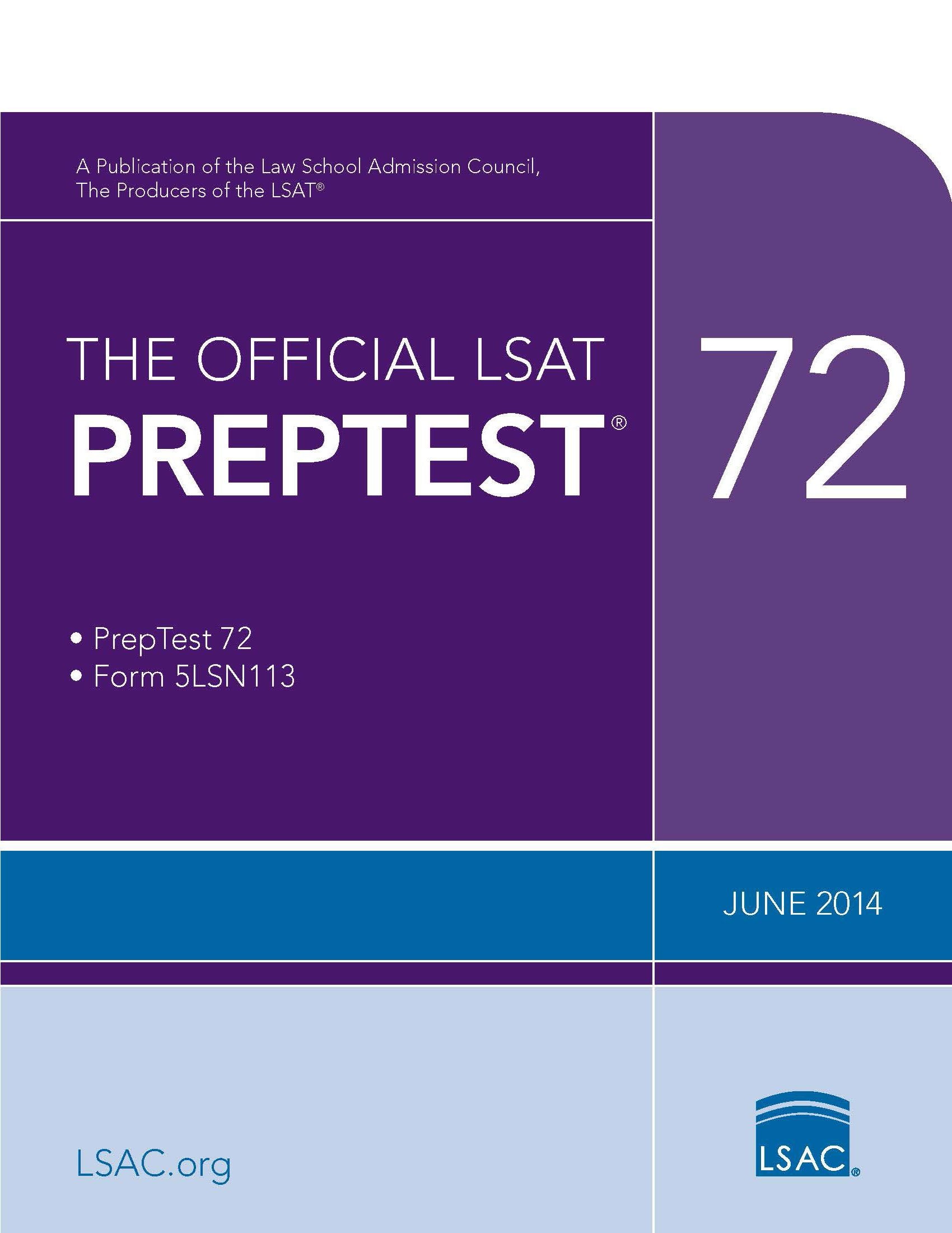The Official LSAT PrepTest 72: (June 2014 LSAT),Used