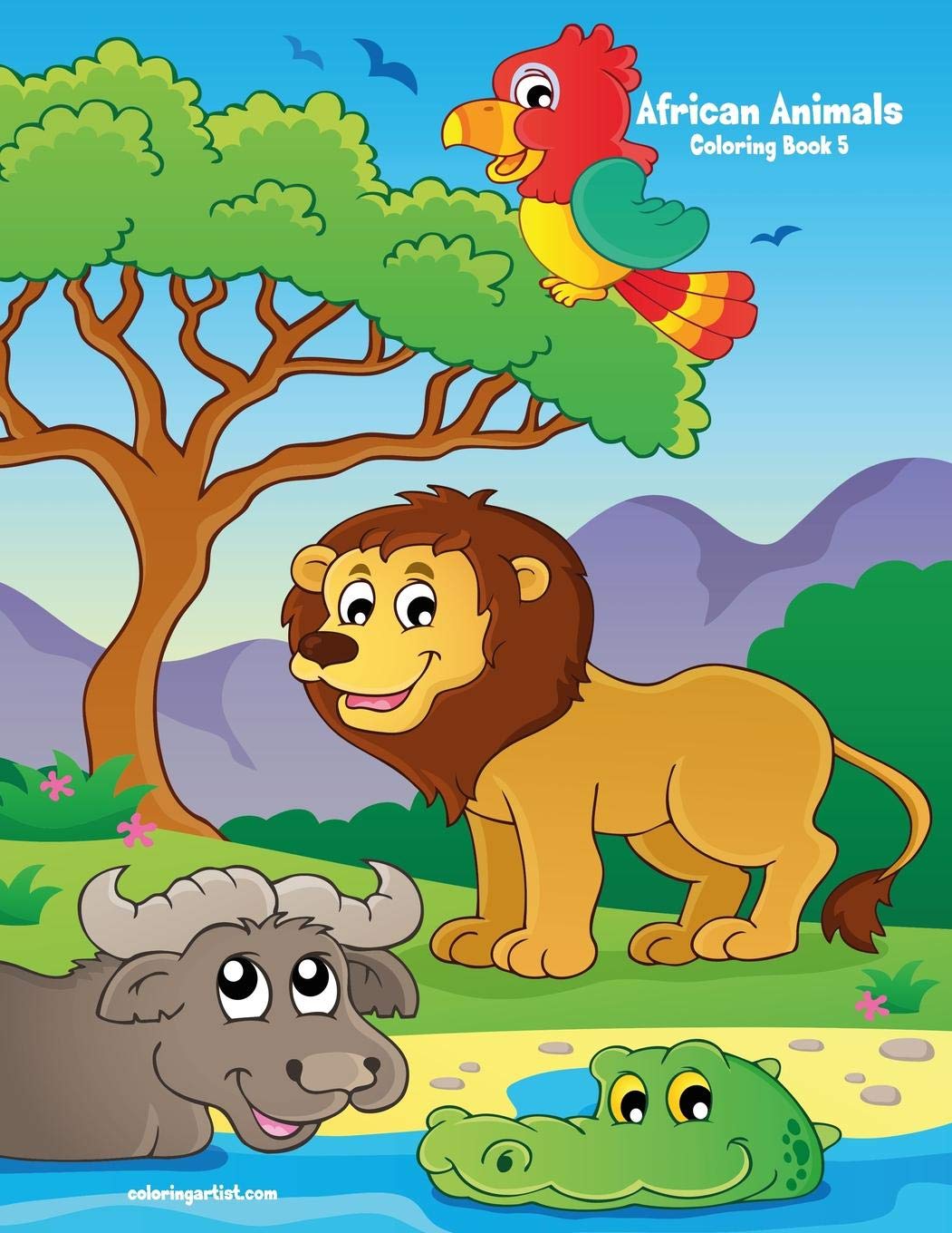 African Animals Coloring Book 5,Used