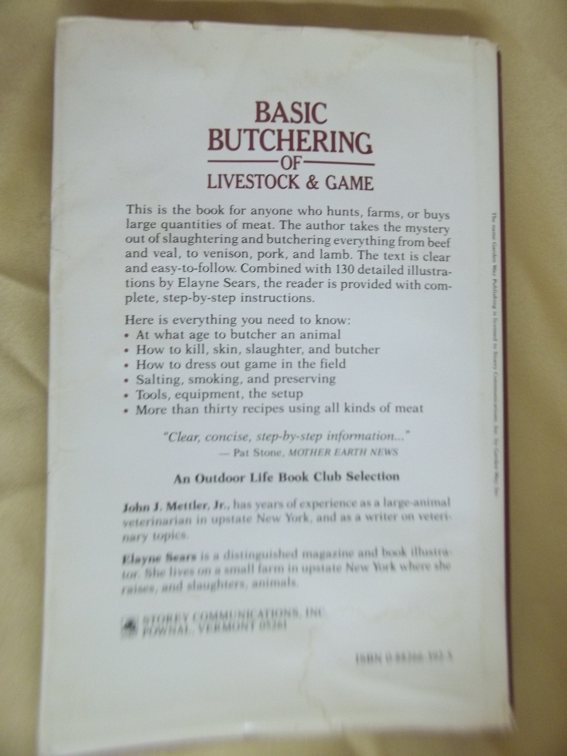 Basic Butchering Of Livestock & Game,New