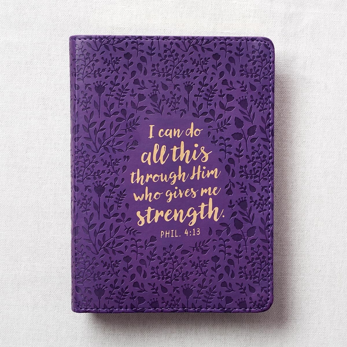 Christian Art Gifts Classic Handysized Journal All This Through Him Philippians 4:13 Bible Verse Inspirational Scripture Notebo,Used
