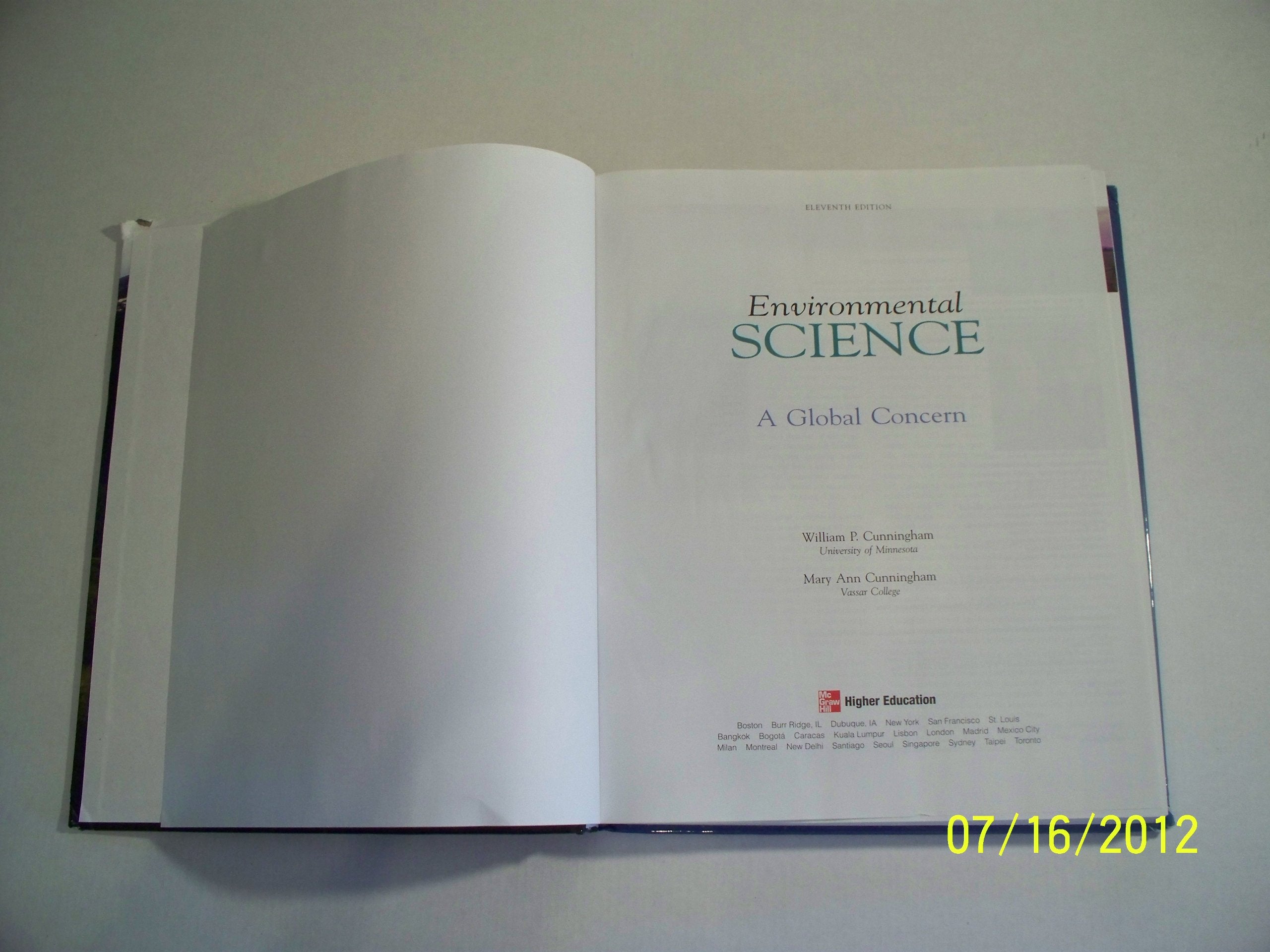 Environmental Science: A Global Concern,Used