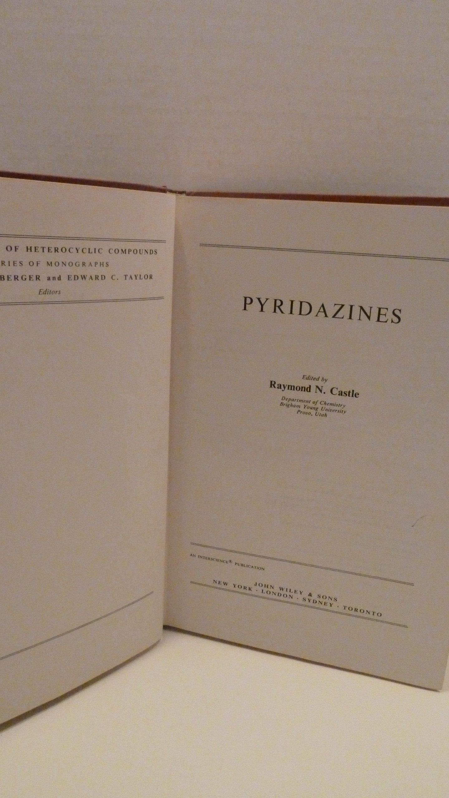 Pyridazines (Chemistry of Heterocyclic Compounds: a Series of Monographs, 28),Used