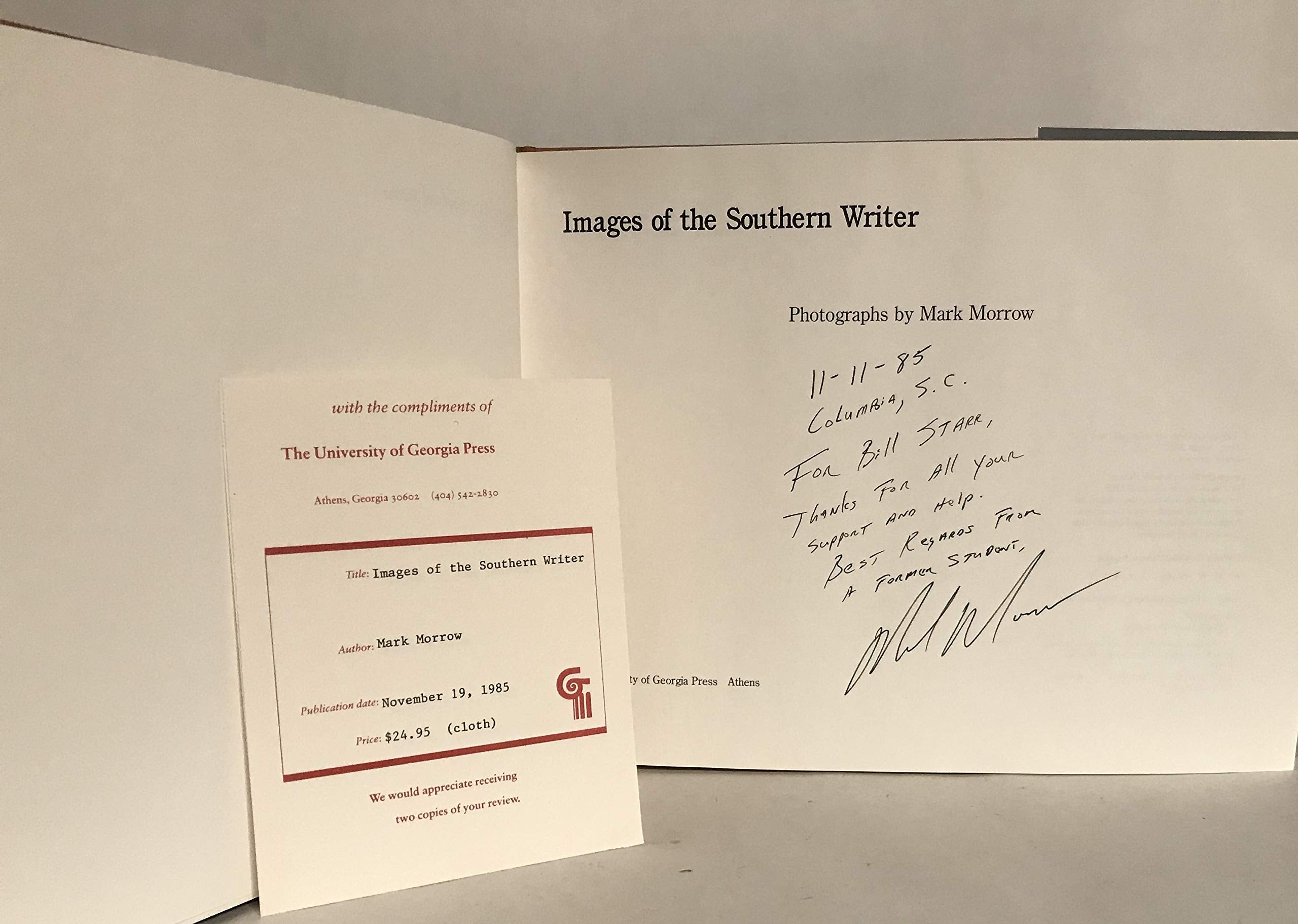 Images of the Southern Writer: Photographs by Mark Morrow,Used