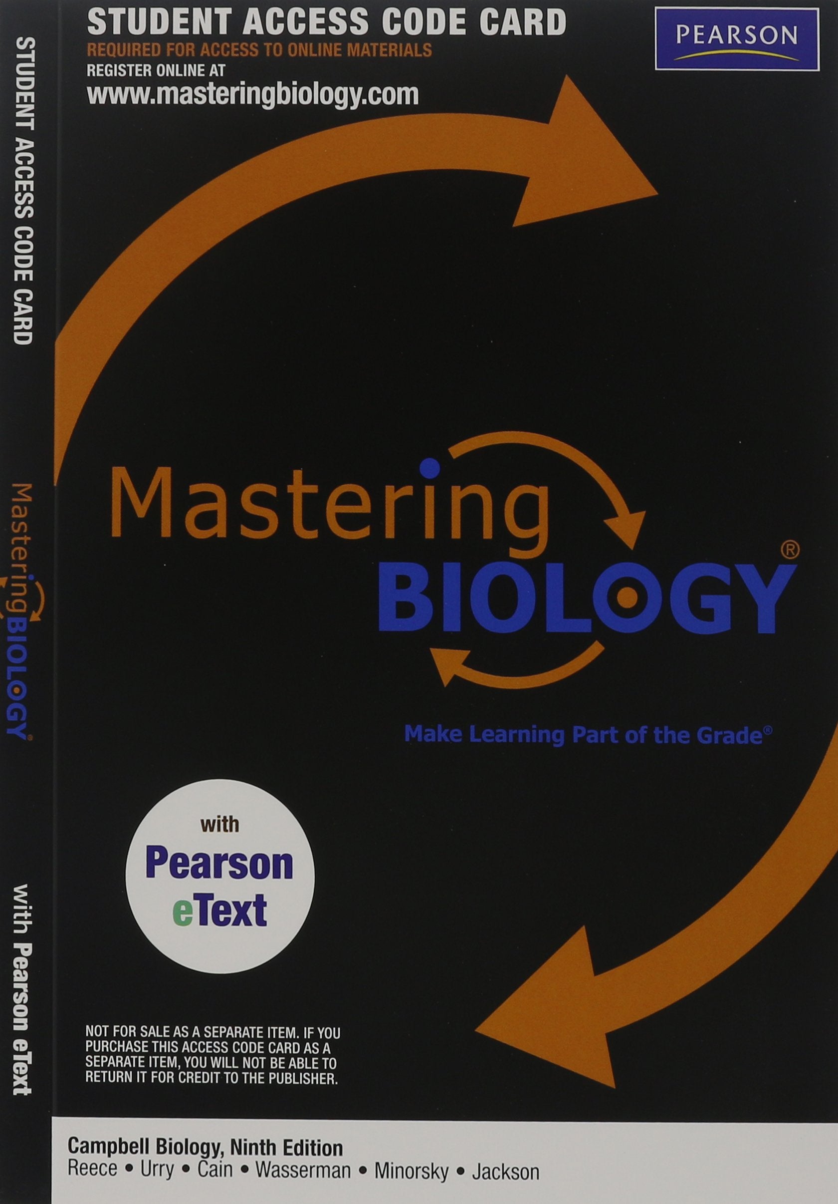 Campbell Biology with Masteringbiology with Get Ready and Study Card,Used