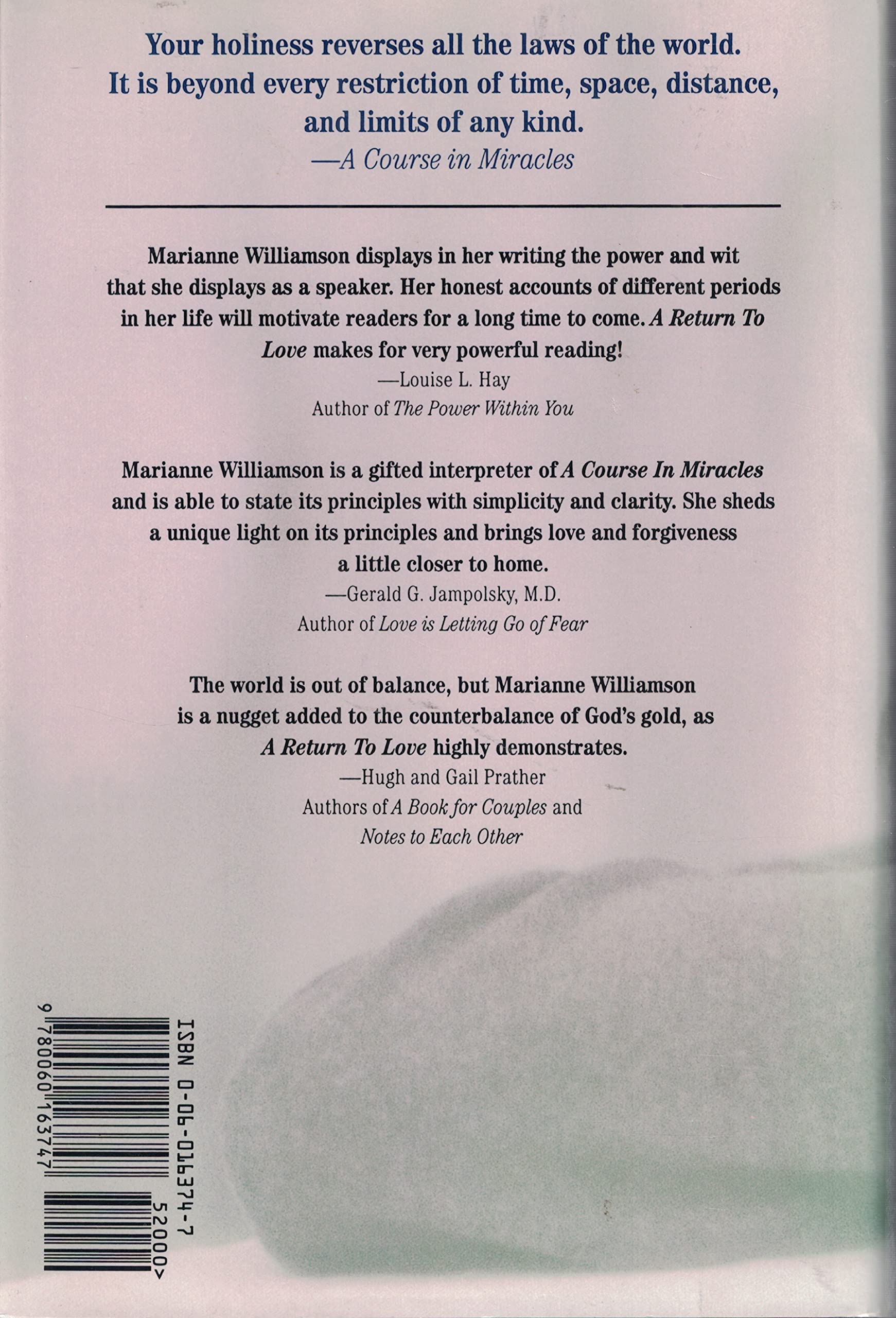Return To Love: Reflections On The Principles Of A Course In Miracles,New