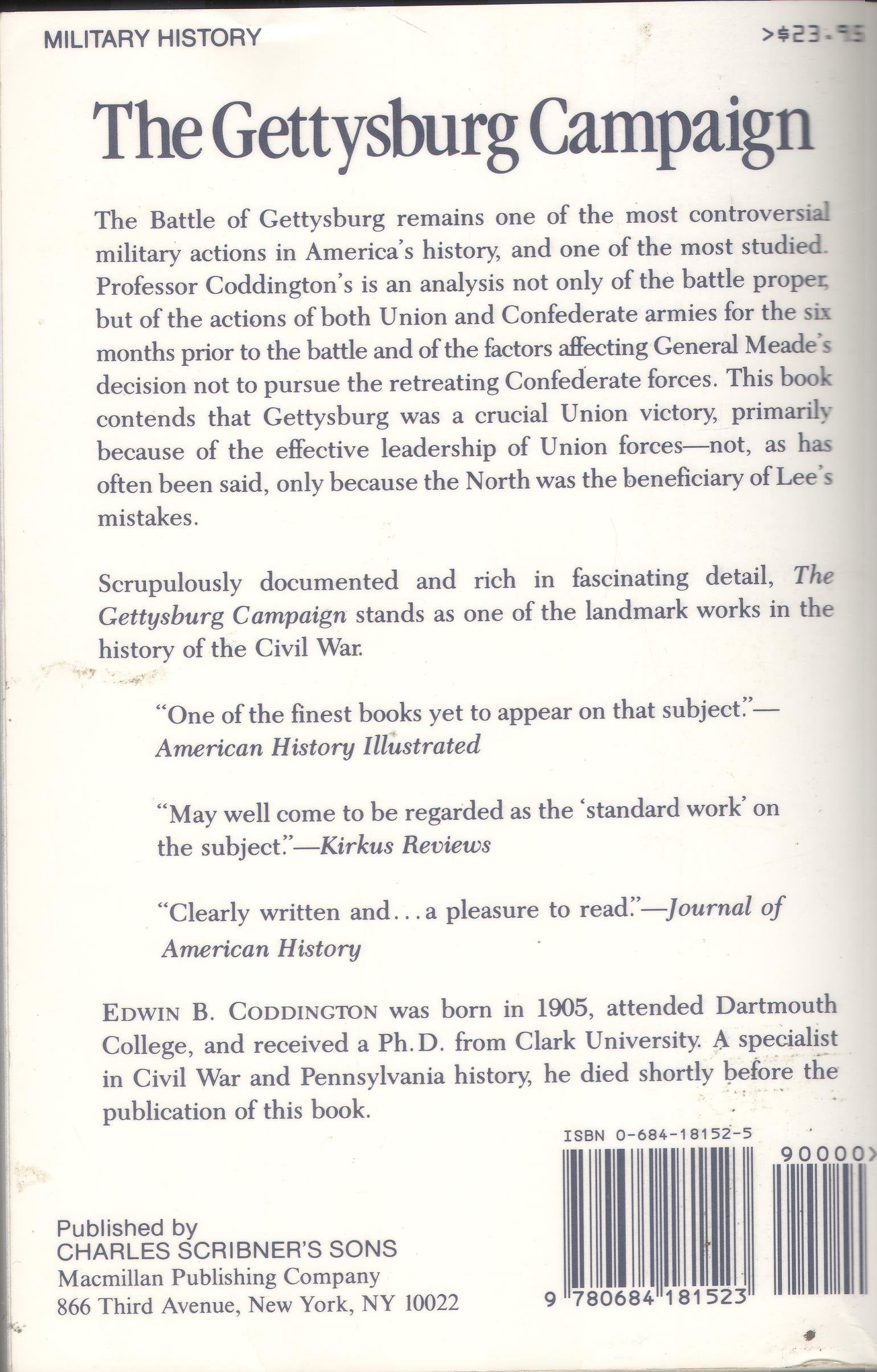 The Gettysburg Campaign: A Study in Command,Used