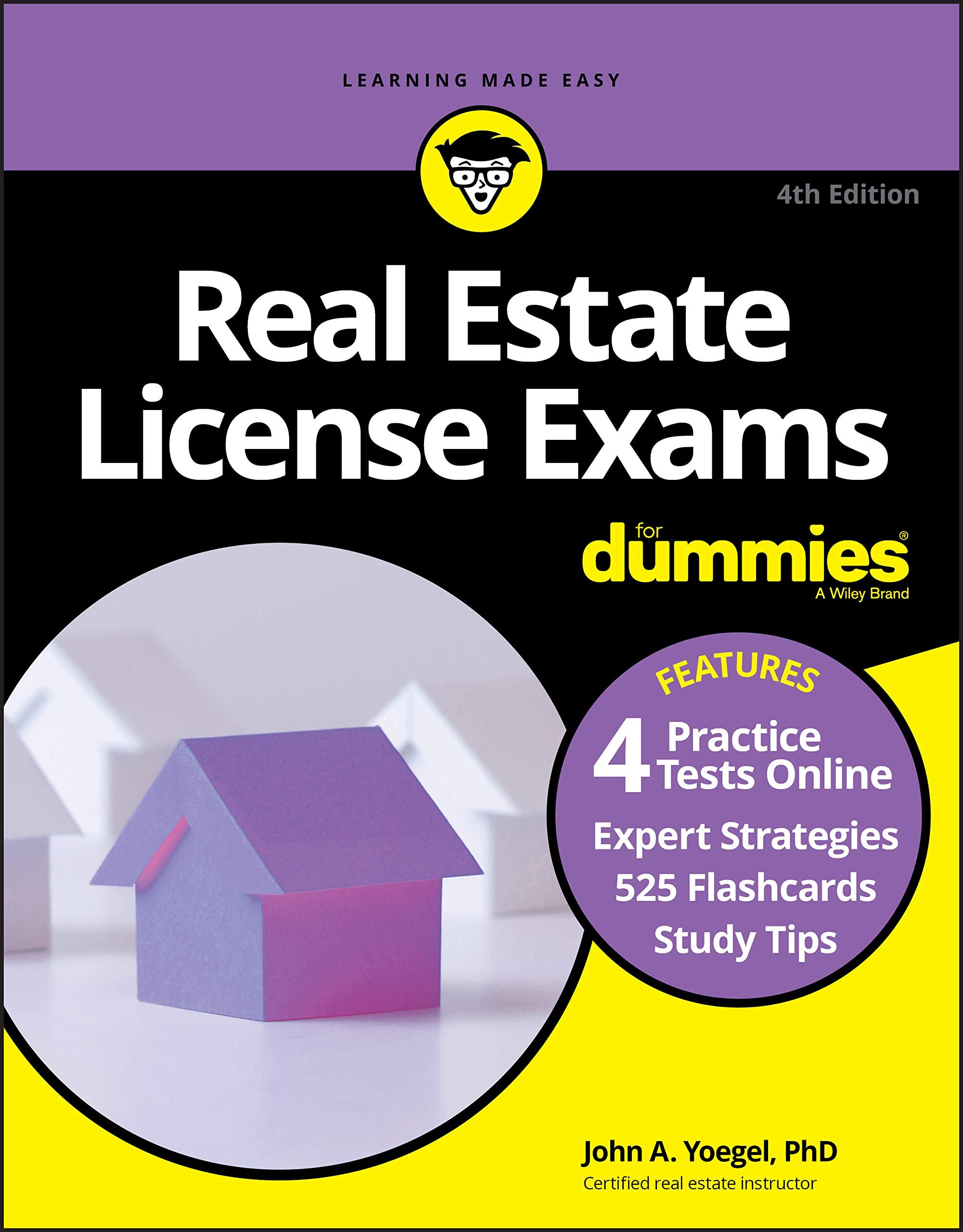 Real Estate License Exams for Dummies: 4 Practice Test Online + 525 Flashcards,Used