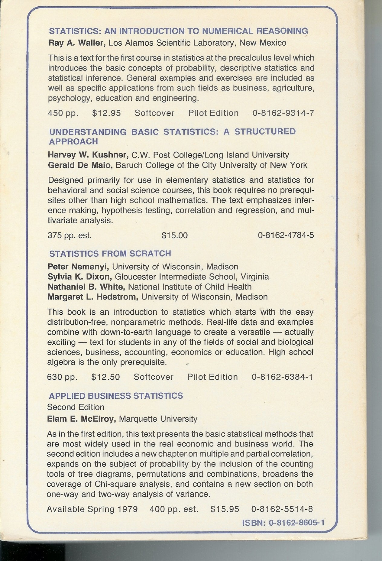 Statistics: A guide to the unknown (HoldenDay series in probability and statistics),Used