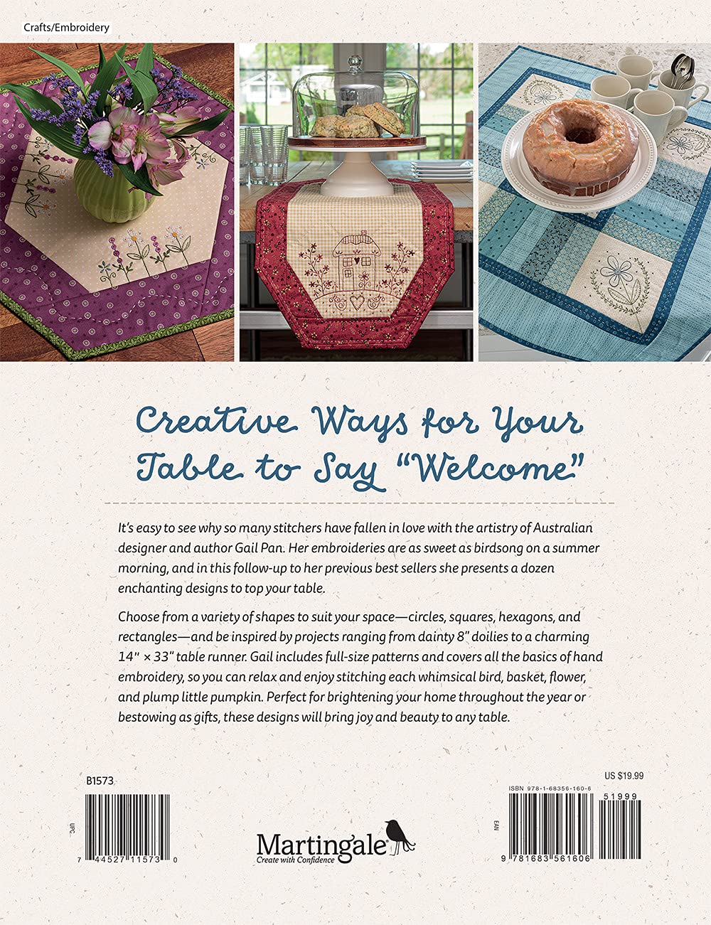 Tabletop Stitchery: Set Your Table with 12 Inviting Embroidery and Patchwork Patterns,Used