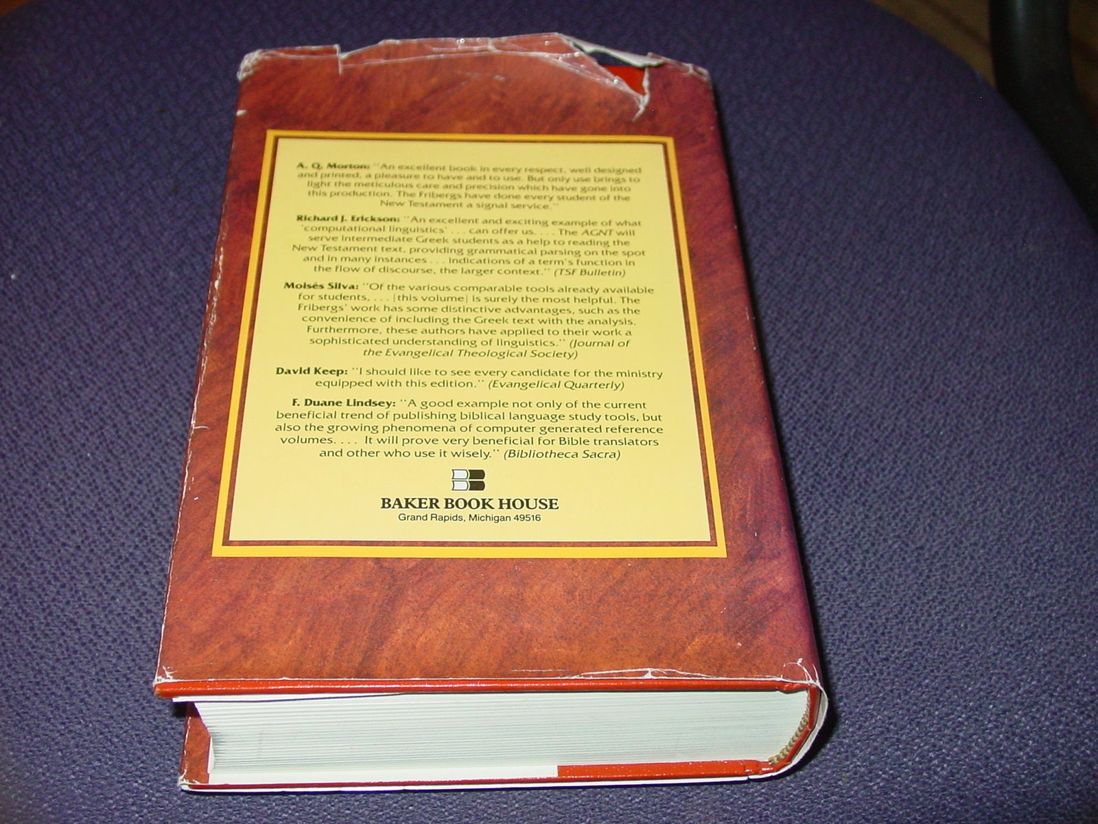 Analytical Greek New Testament (Including Greek Text Analysis) (Baker's Greek New Testament Library, 1) (English and Greek Editi,Used