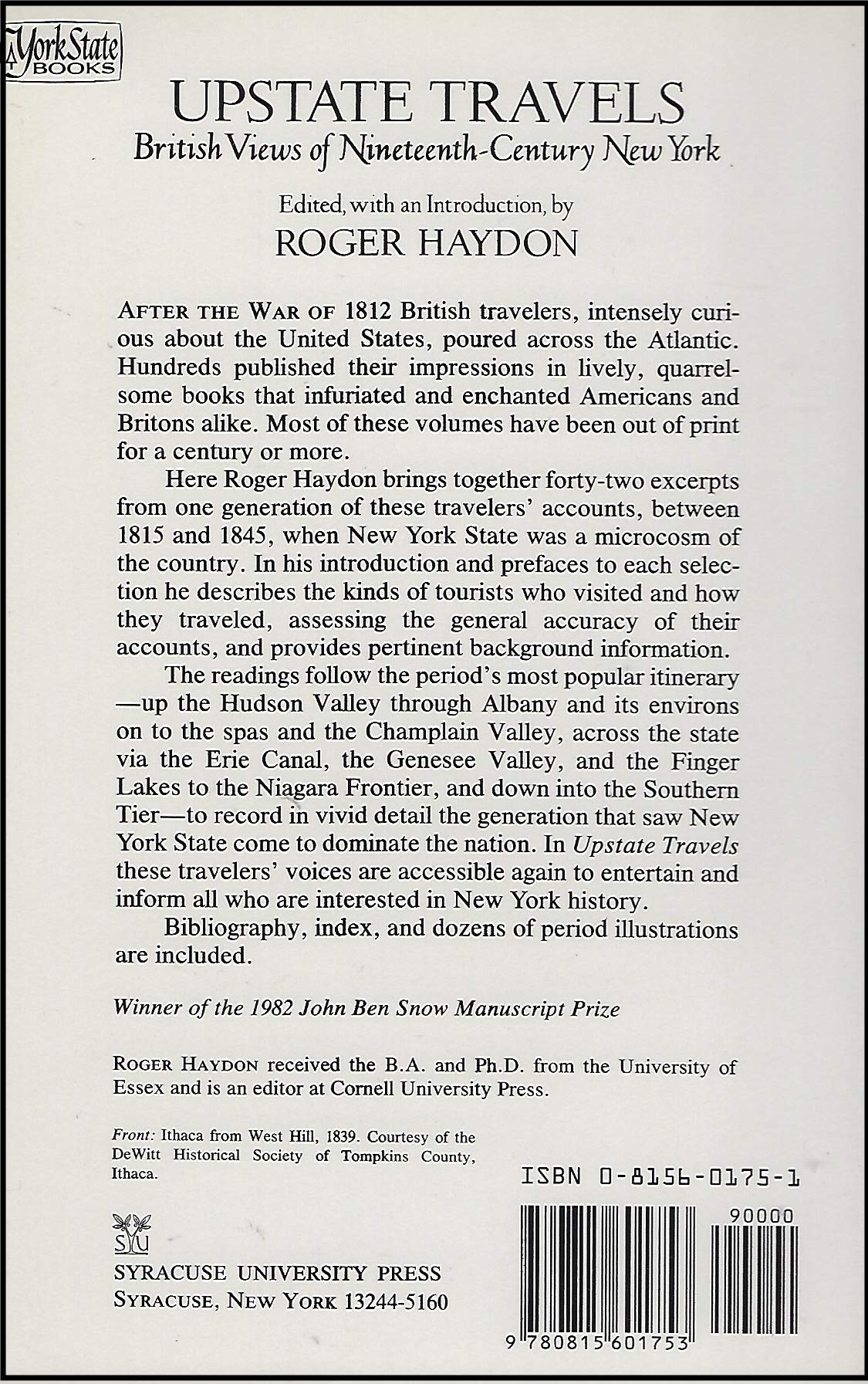 Upstate Travels: British Views of NineteenthCentury New York,Used