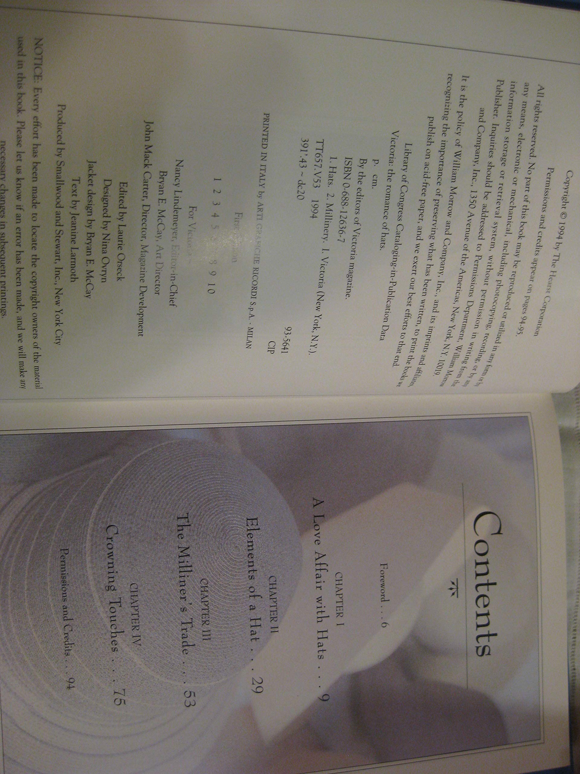 Victoria: The Romance of Hats,New