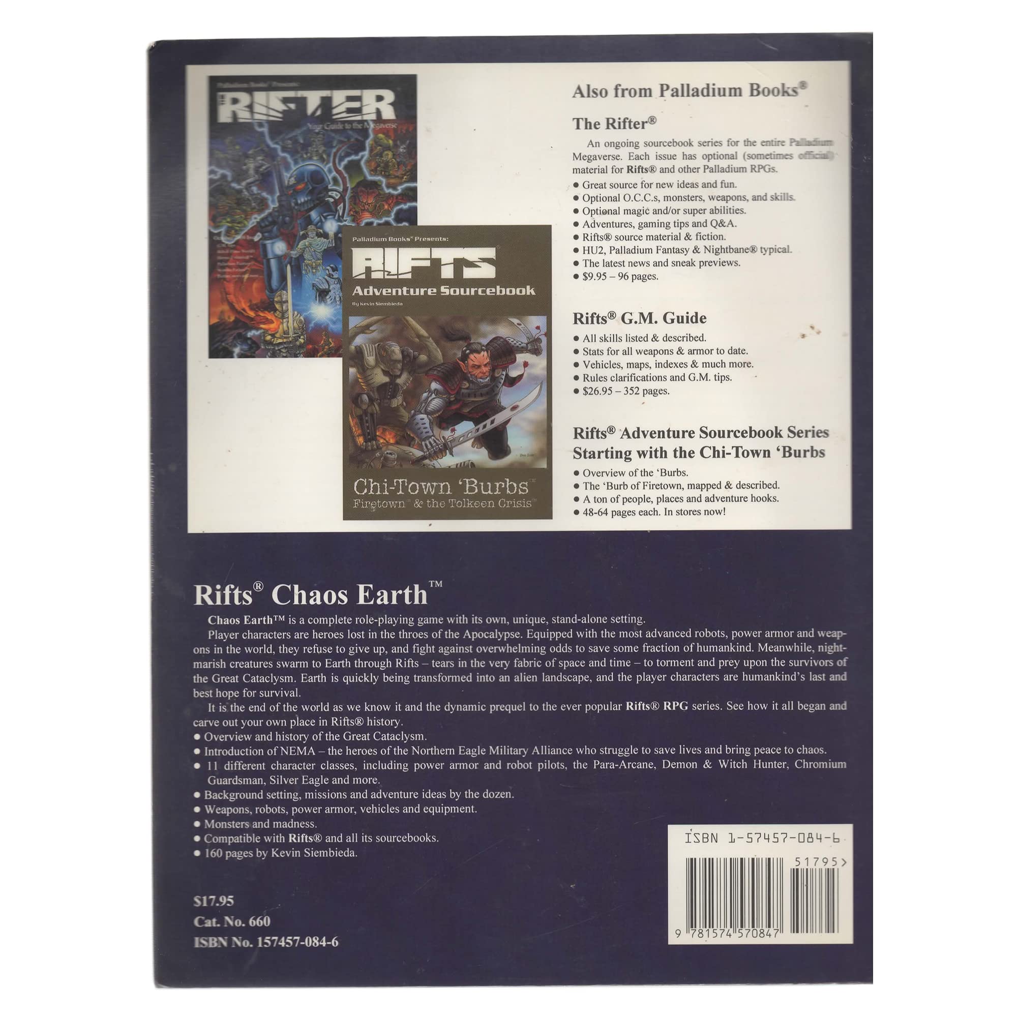 Rifts Chaos Earth: A Complete Role Playing Game,Used