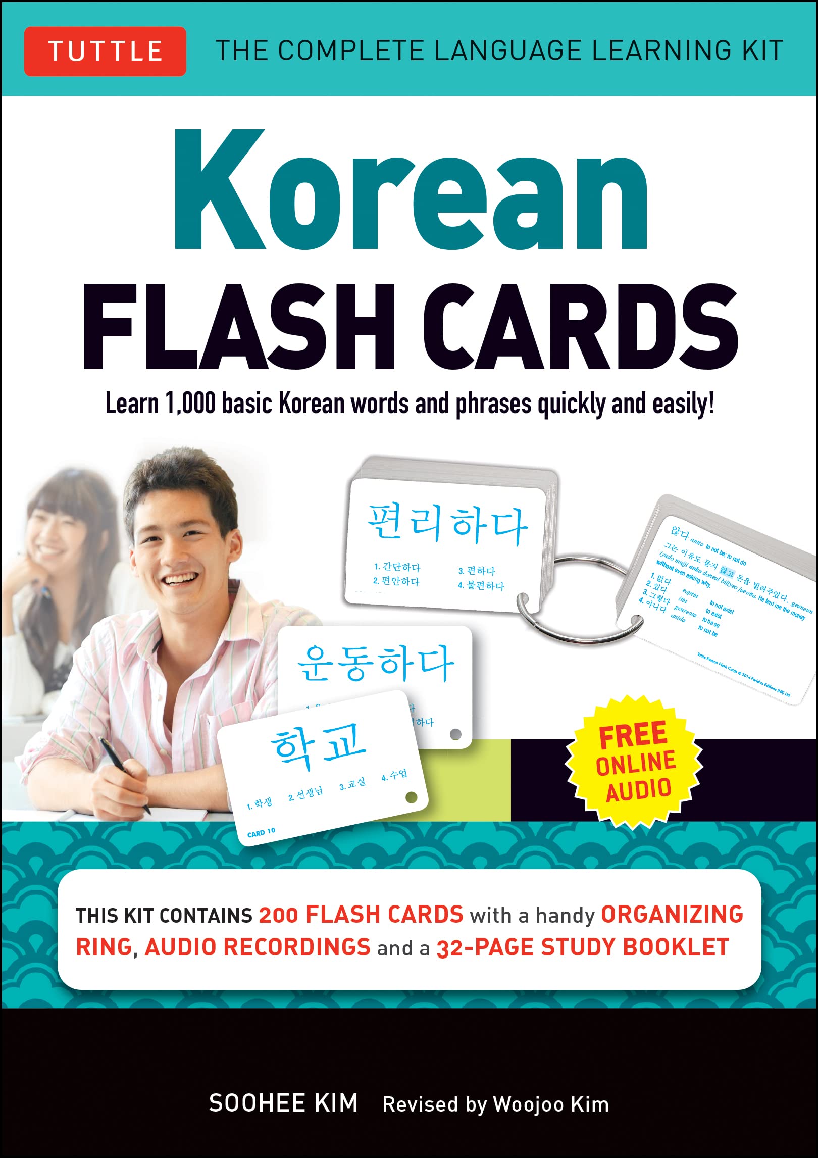 Korean Flash Cards Kit: Learn 1,000 Basic Korean Words and Phrases Quickly and Easily! (Hangul & Romanized Forms) Downloadable A,Used