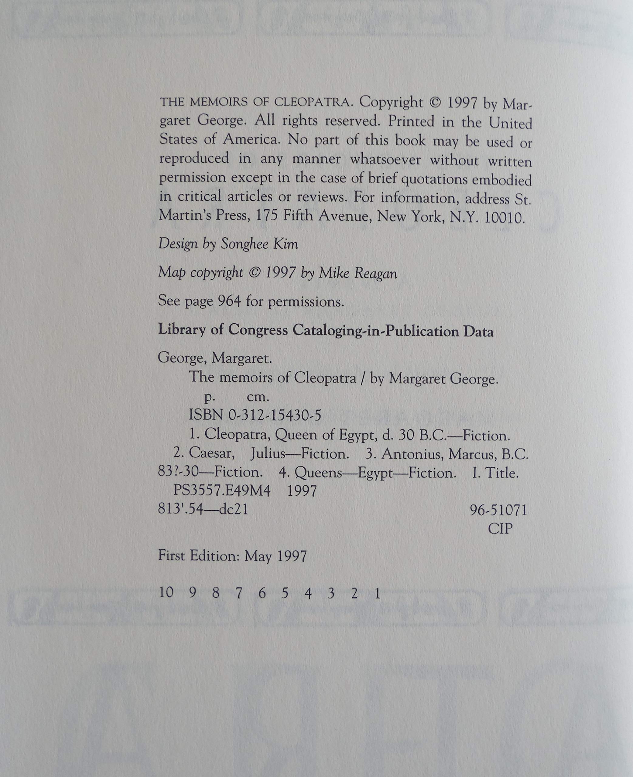 The Memoirs of Cleopatra: A Novel,Used