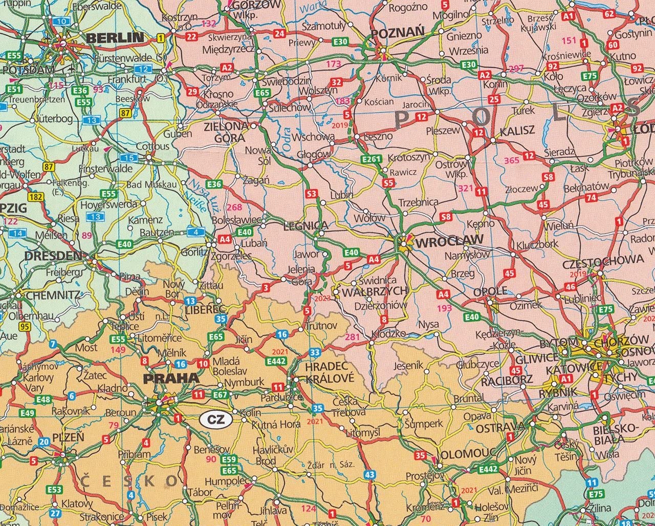 Europe Road map with Distoguide and