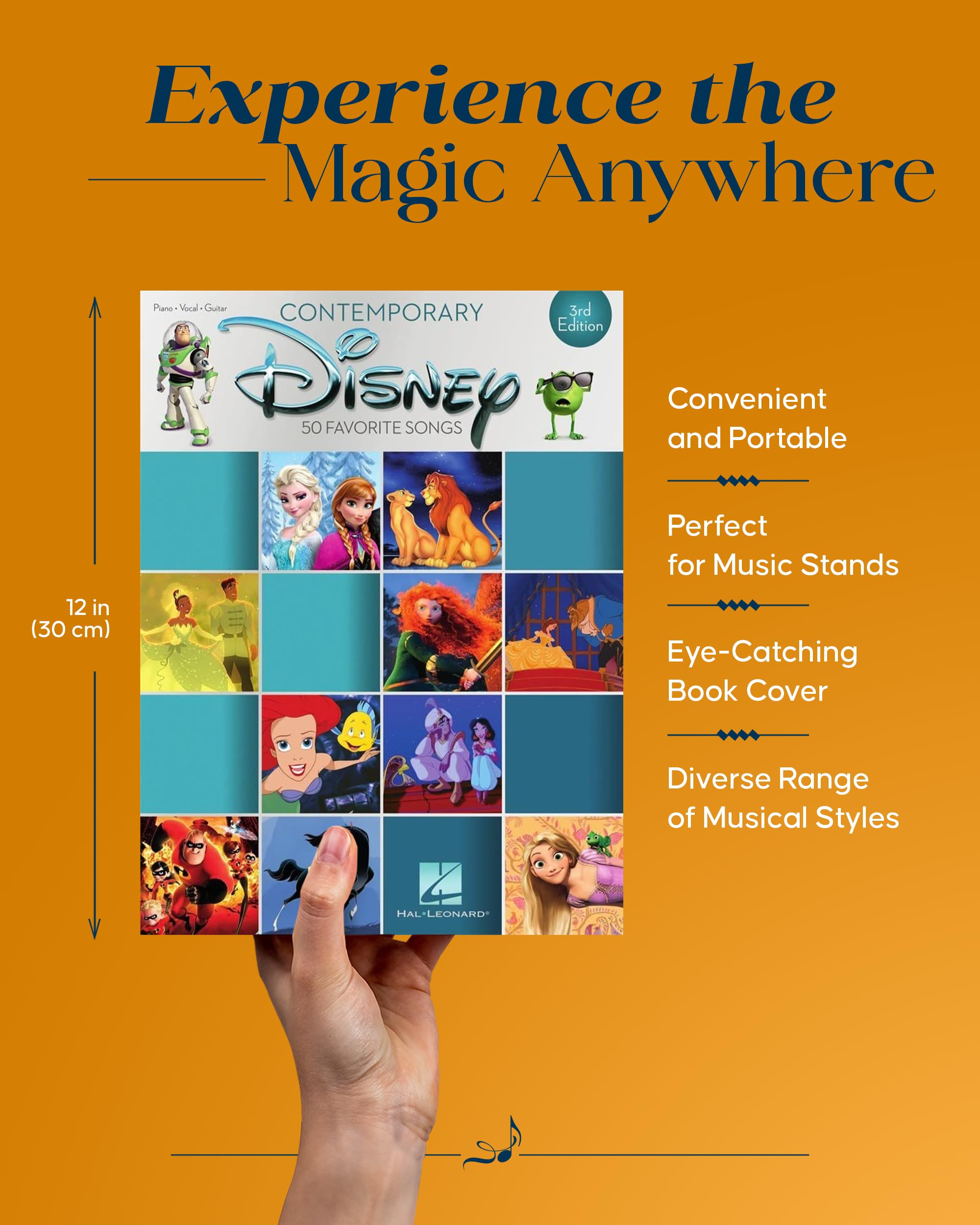 Contemporary Disney: 50 Favorite Songs  Disney Piano Book for Piano, Guitar, Vocal  Outstanding Sheet Music Book Collection  ,New