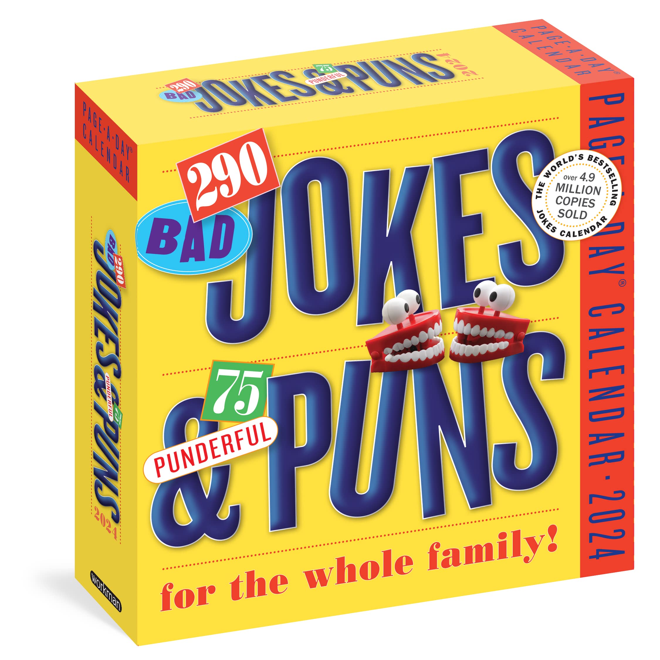290 Bad Jokes & 75 Punderful Puns for the Whole Family PageADay Calendar 2024: The World's Bestselling Jokes Calendar,Used