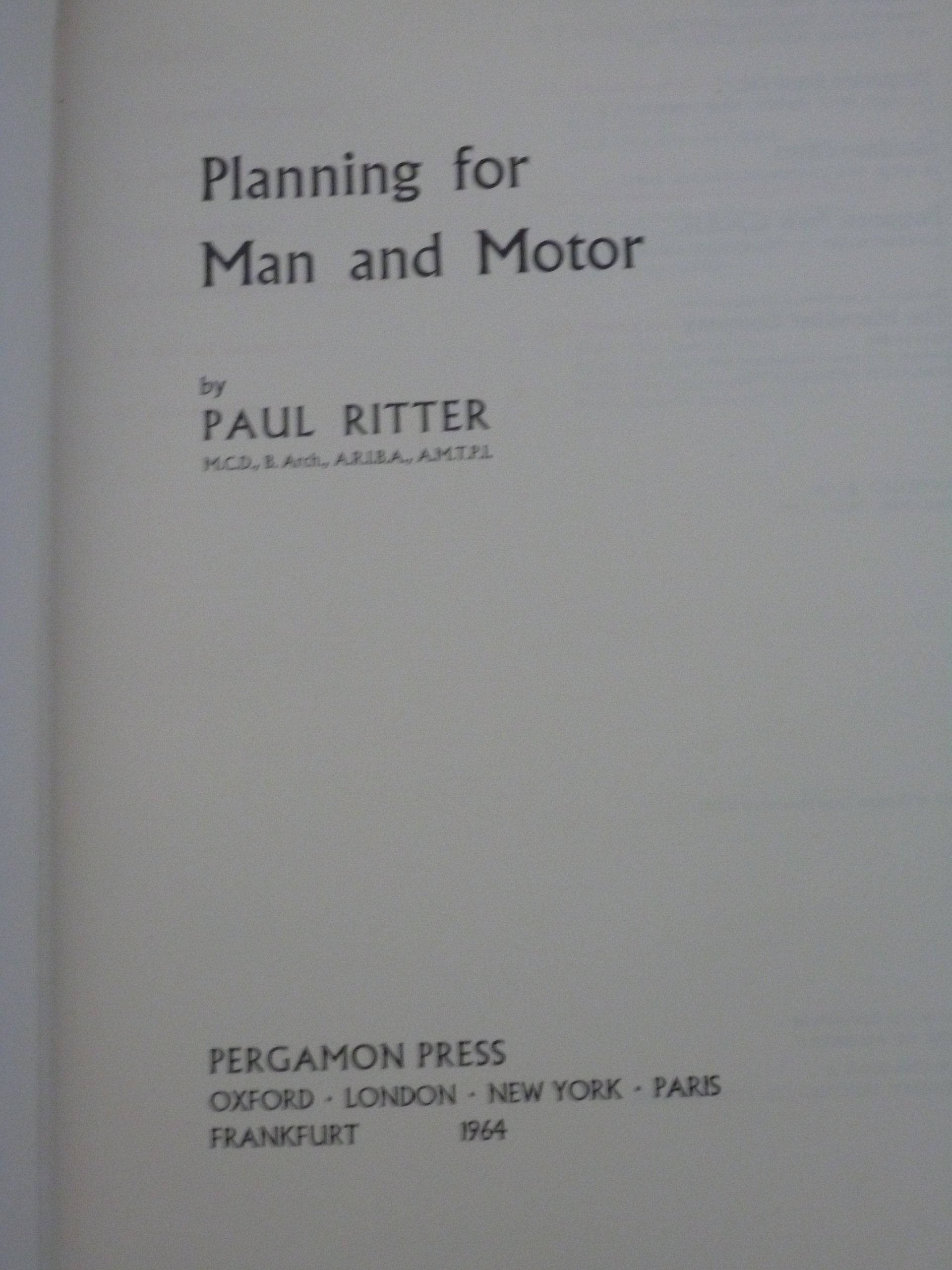 Planning For Man And Motor,Used