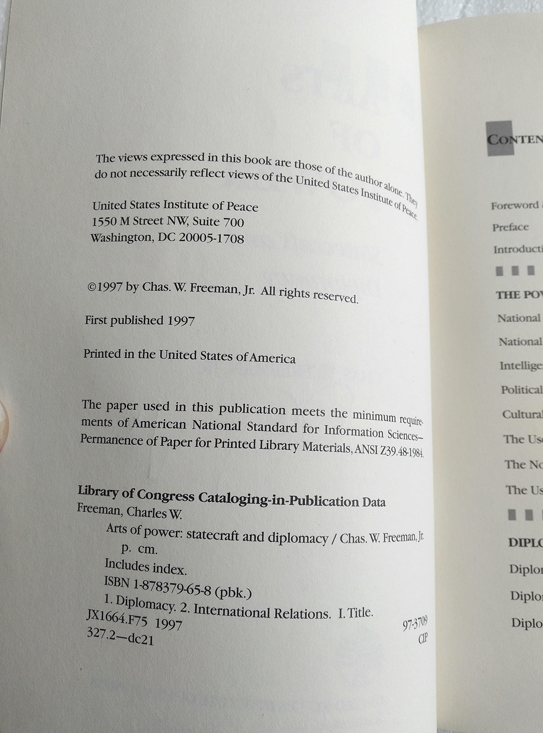 Arts of Power: Statecraft and Diplomacy,New