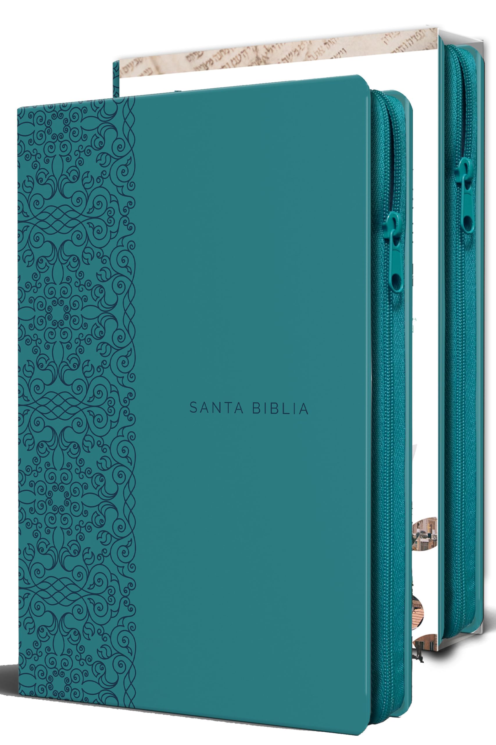 Biblia Reina Valera 1960 letra grande. Smil piel aguamarina, cremallera, tamao manual/Spanish Bible RVR 1960. Handy Size, Large ,New