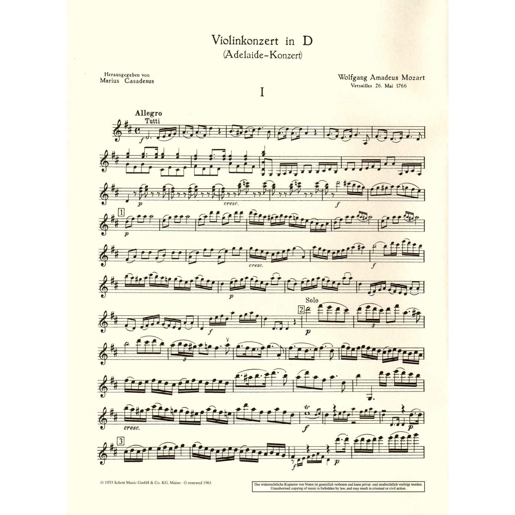 Concerto in D Major, KV. 294a: