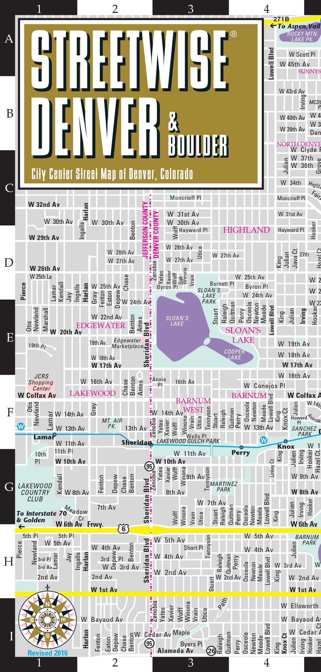 Streetwise Denver Map: Laminated City Center Map of Denver, Colorado (Michelin Streetwise Maps),Used