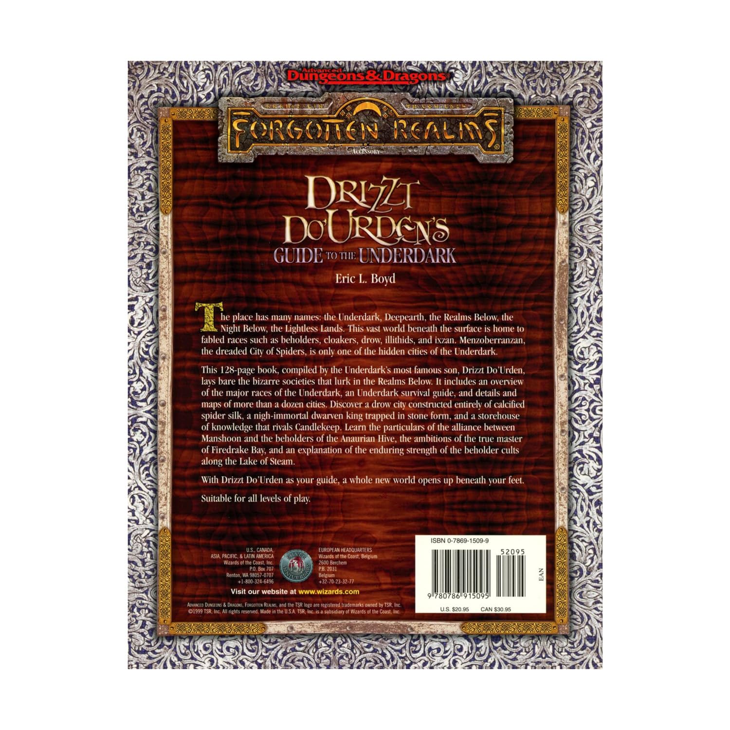 Drizzt Do'Urden's Guide to the Underdark (AD&D/Forgotten Realms),New