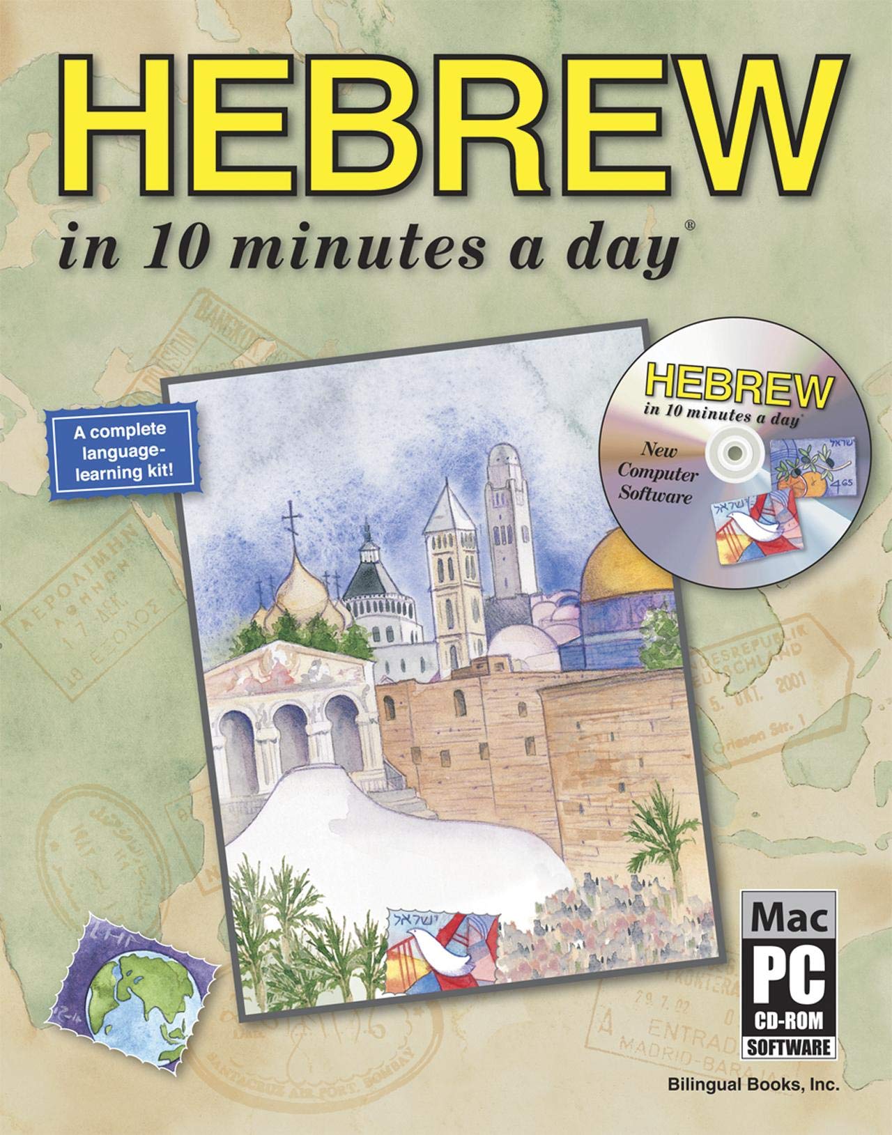 HEBREW in 10 minutes a day with CDROM,Used