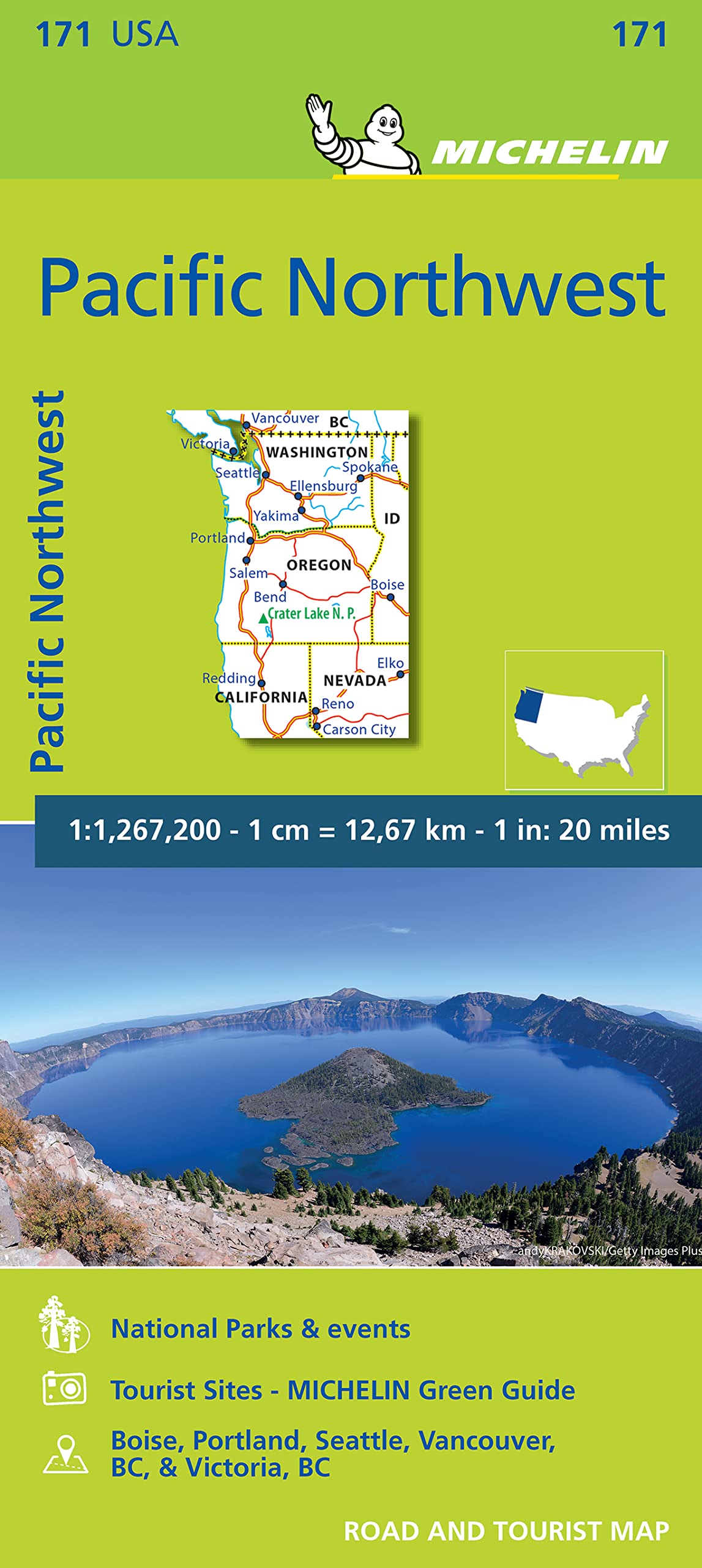 Michelin USA Pacific Northwest Map 171 (Michelin Zoom USA Maps),Used