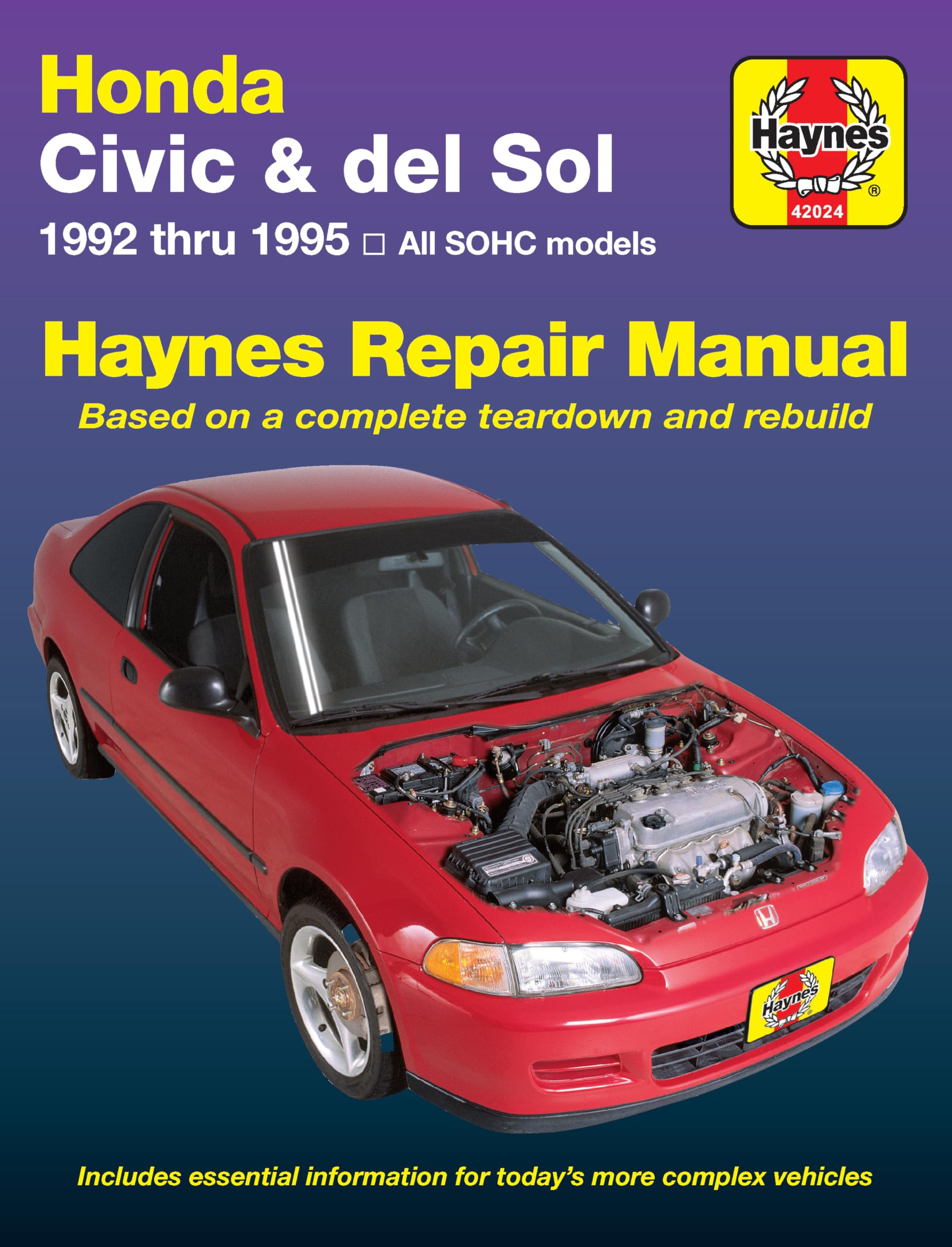 Honda Civic & del Sol covering (9295) Haynes Repair Manual,Used