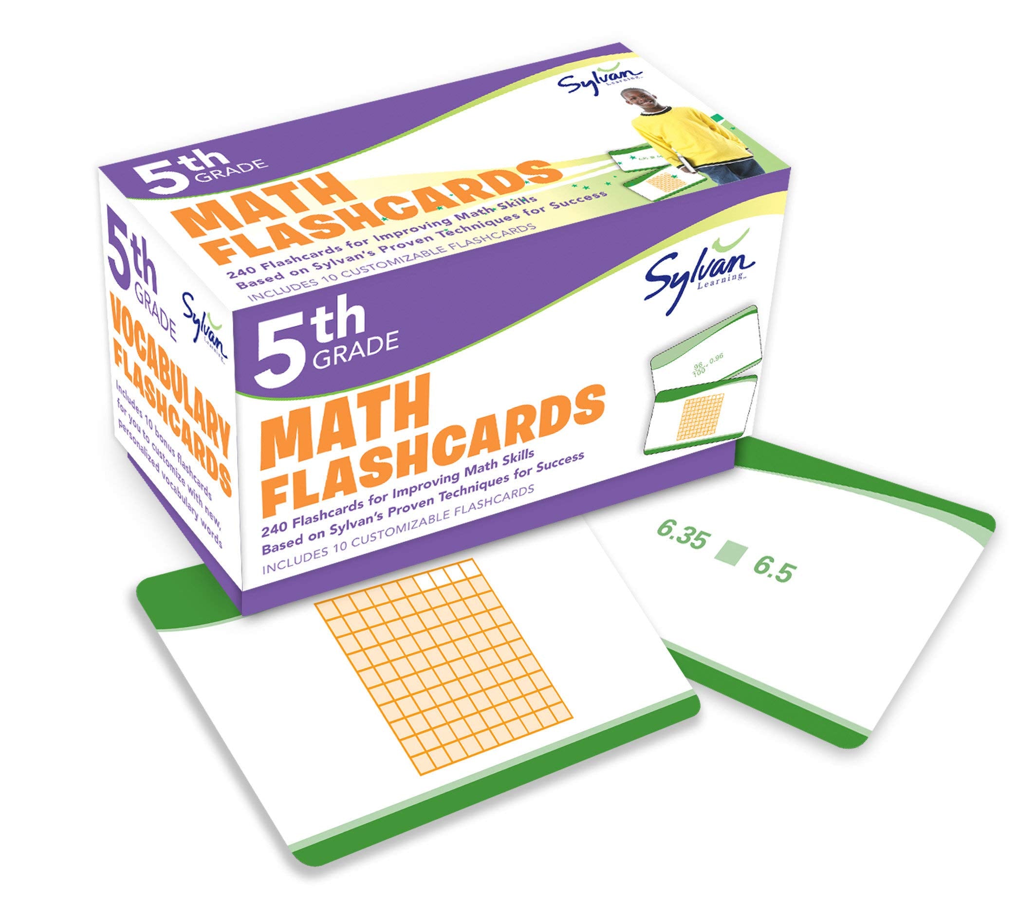 5Th Grade Math Flashcards: 240 Flashcards For Improving Math Skills (Decimals, Fractions, Percents, Adding And Subtracting Fract