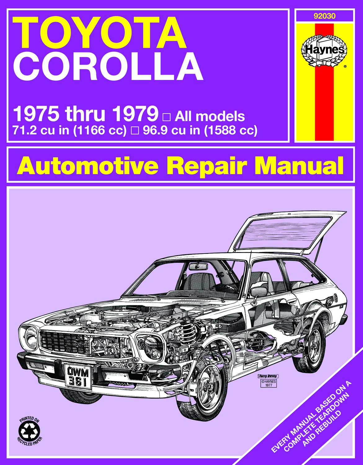 Toyota Corolla 1975 Thru 1979 (Haynes Repair Manuals),Used