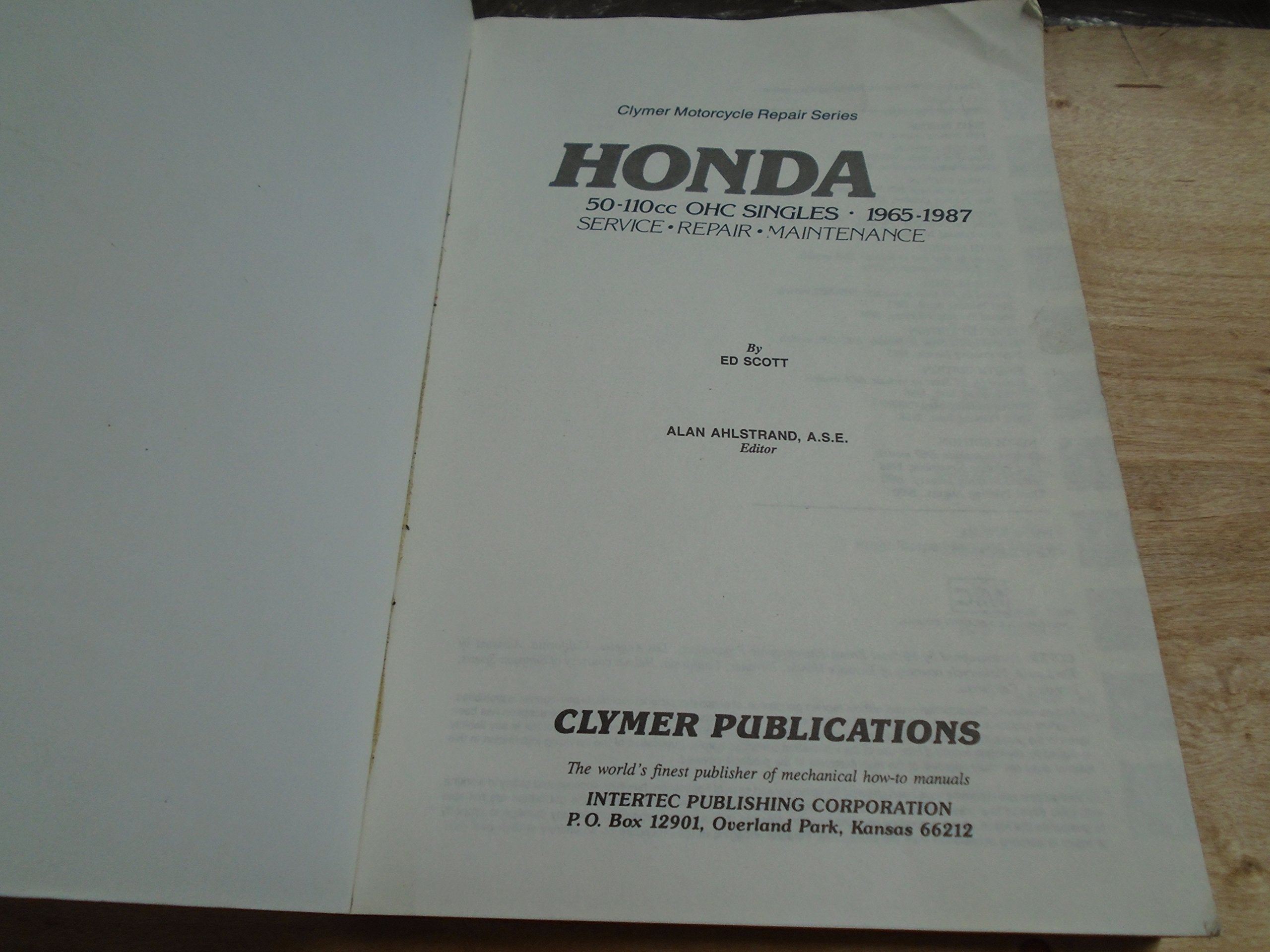 Honda 50110cc Ohc Singles: 19651986 Service, Repair, Maintenance,Used