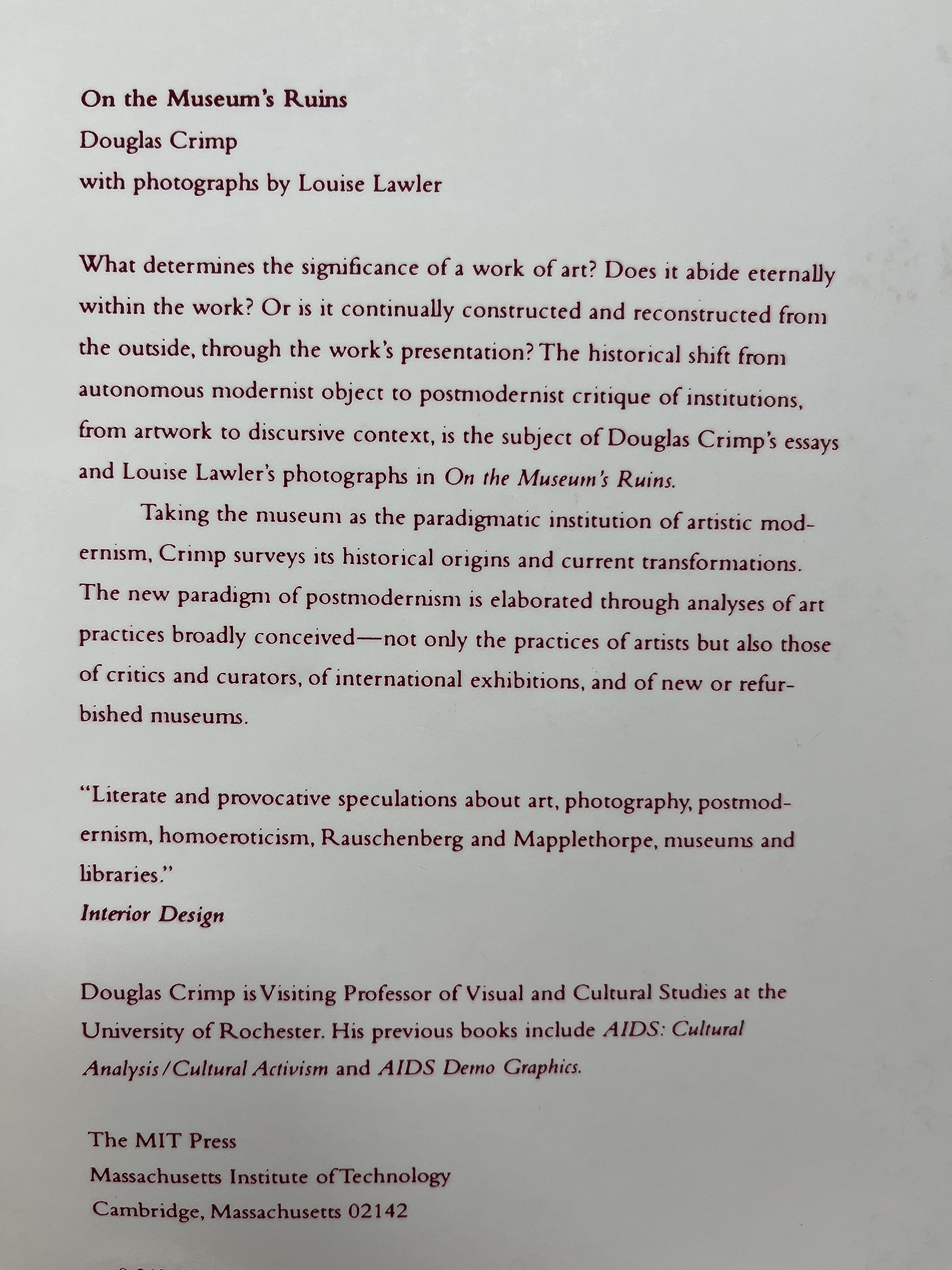 On the Museum's Ruins,New