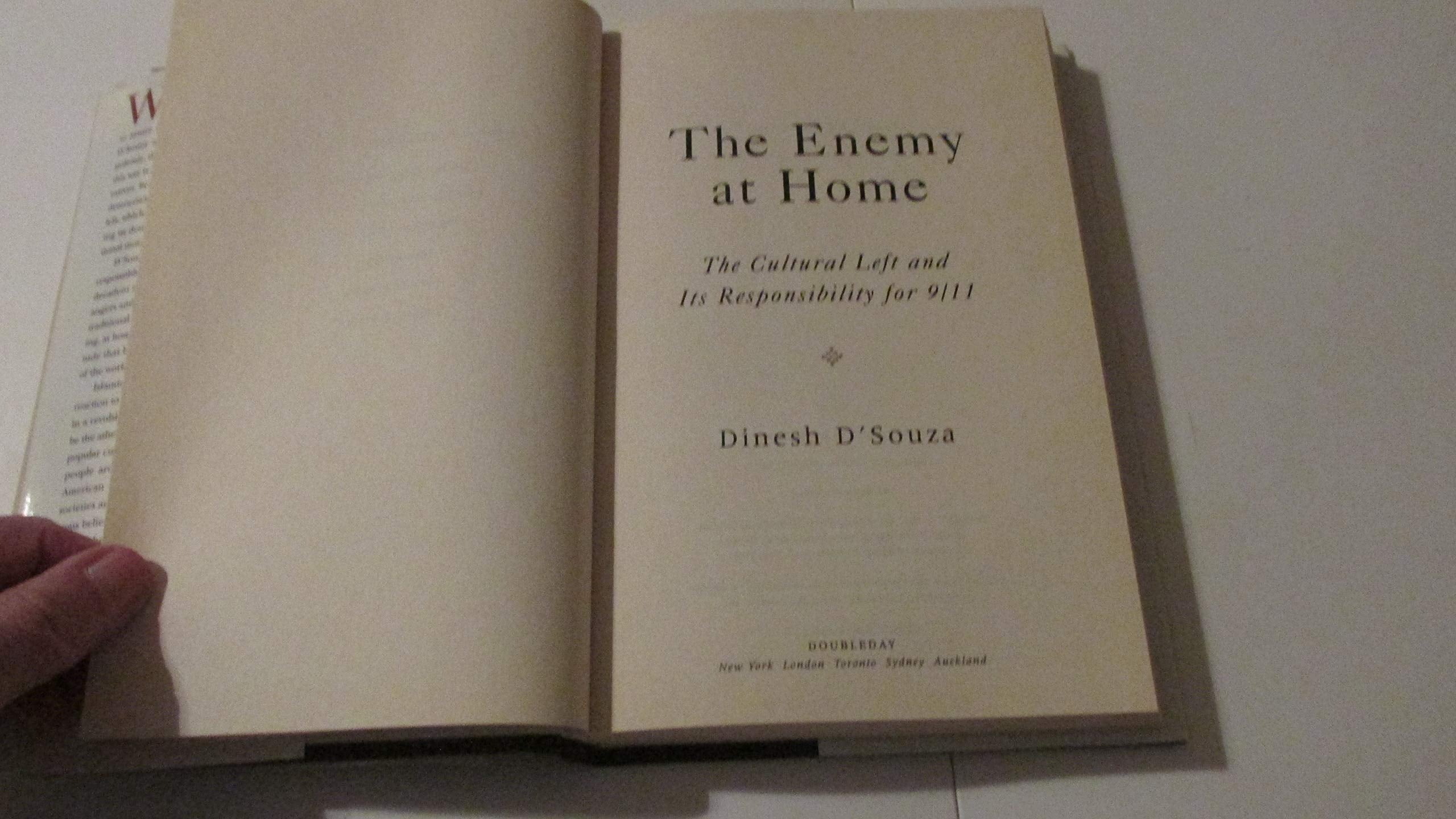 The Enemy At Home: The Cultural Left And Its Responsibility For 9/11,New